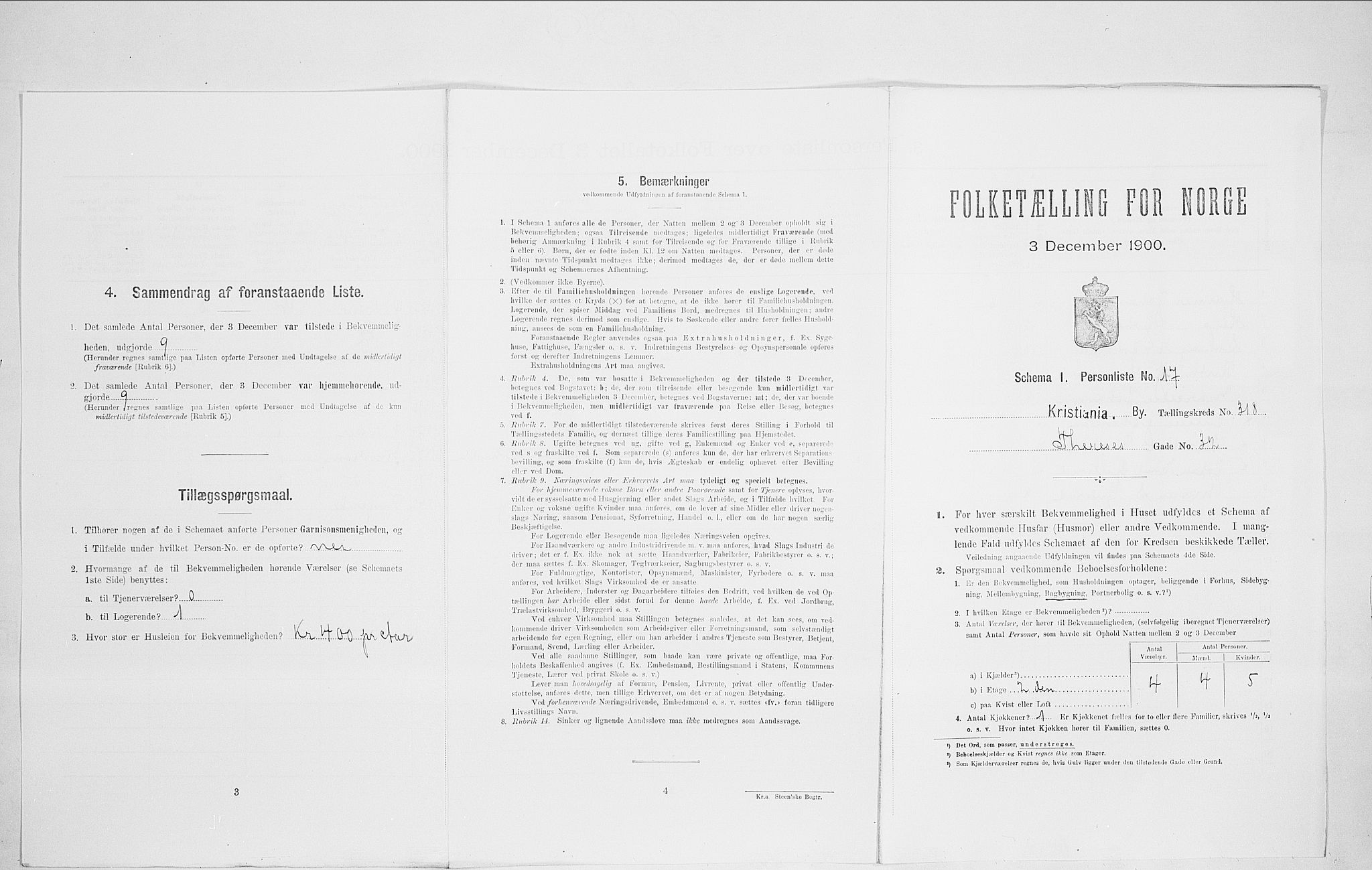 SAO, Folketelling 1900 for 0301 Kristiania kjøpstad, 1900, s. 97137