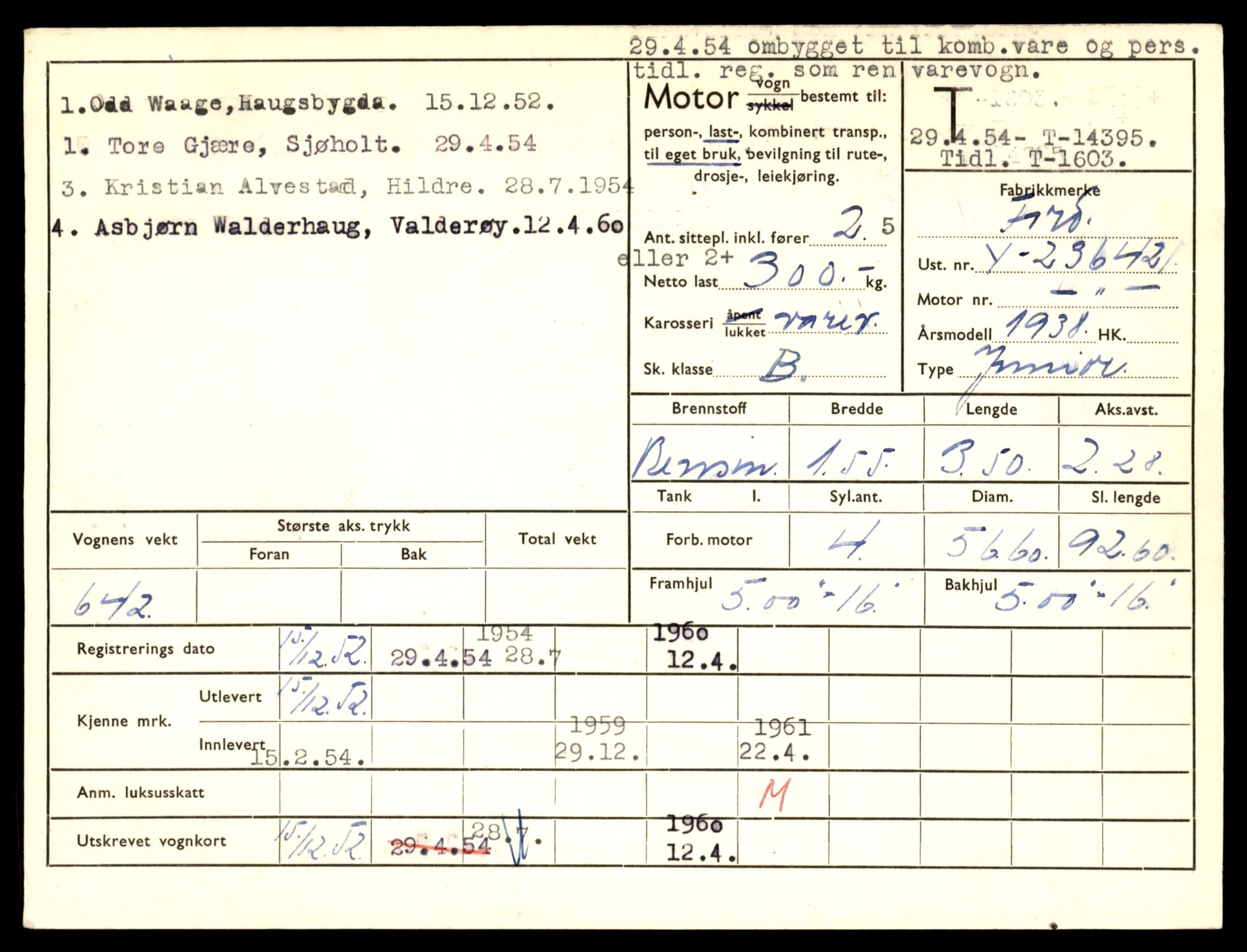 Møre og Romsdal vegkontor - Ålesund trafikkstasjon, AV/SAT-A-4099/F/Fe/L0045: Registreringskort for kjøretøy T 14320 - T 14444, 1927-1998, s. 1897