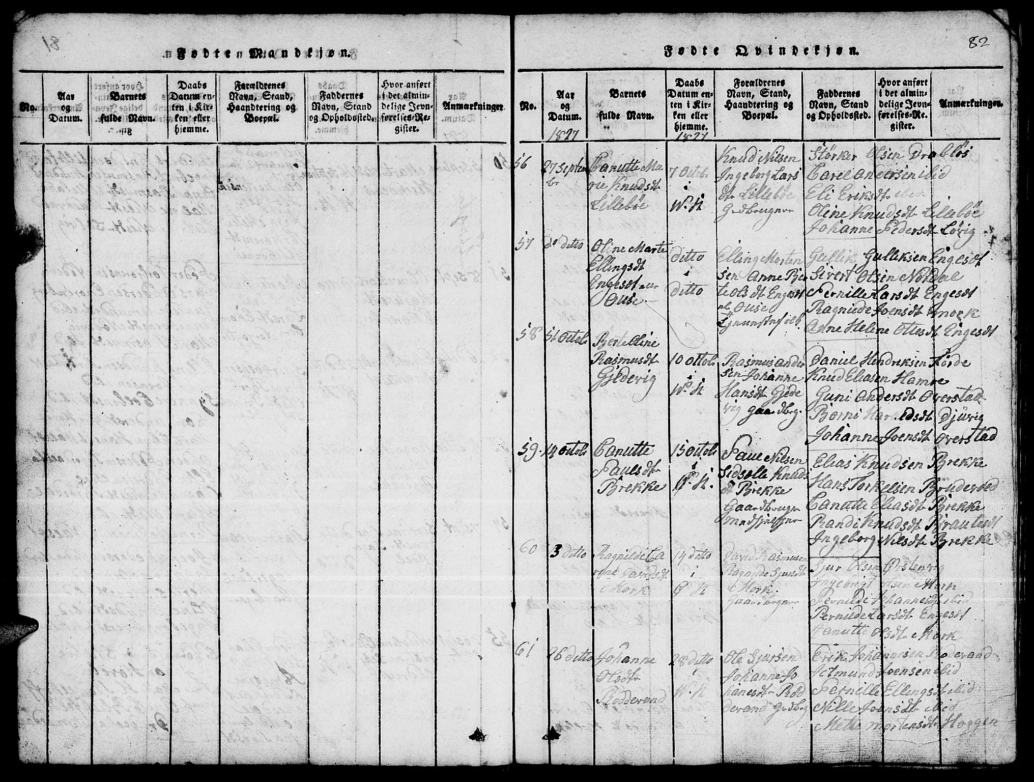 Ministerialprotokoller, klokkerbøker og fødselsregistre - Møre og Romsdal, AV/SAT-A-1454/511/L0155: Klokkerbok nr. 511C01, 1817-1829, s. 82