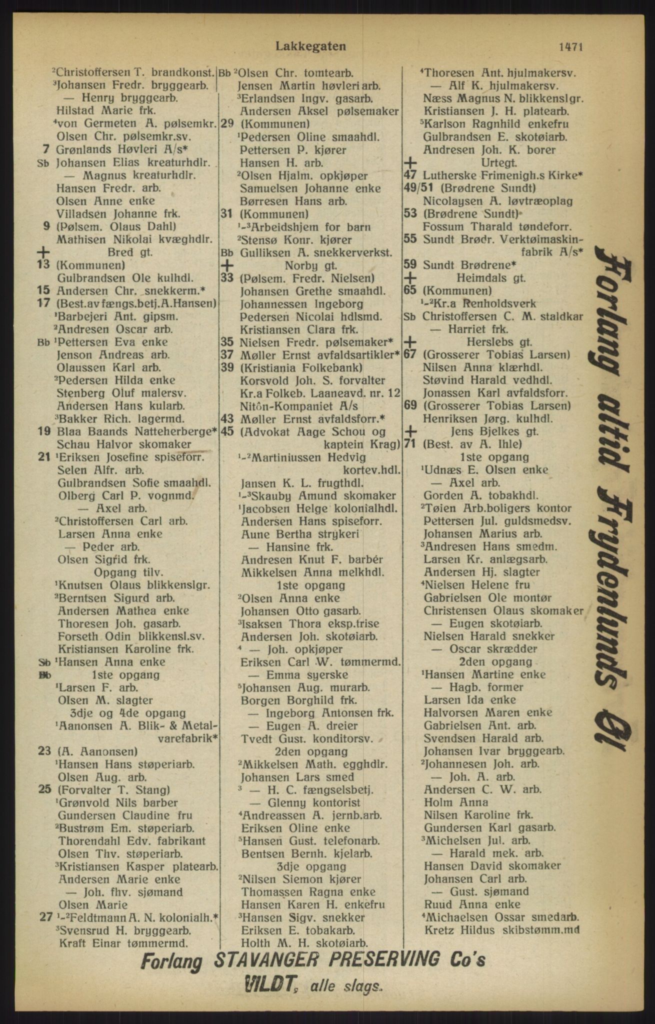 Kristiania/Oslo adressebok, PUBL/-, 1915, s. 1471