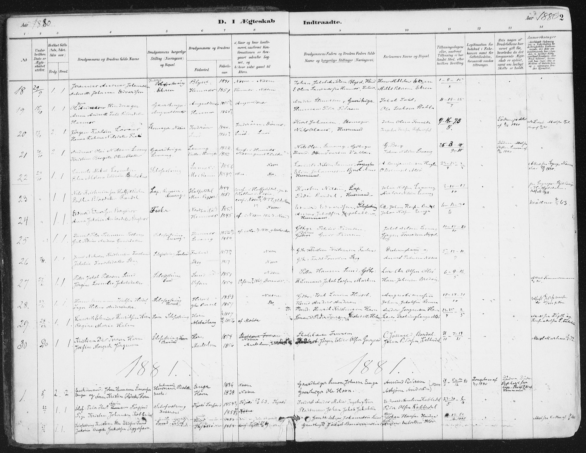 Ministerialprotokoller, klokkerbøker og fødselsregistre - Nordland, SAT/A-1459/838/L0553: Ministerialbok nr. 838A11, 1880-1910, s. 2