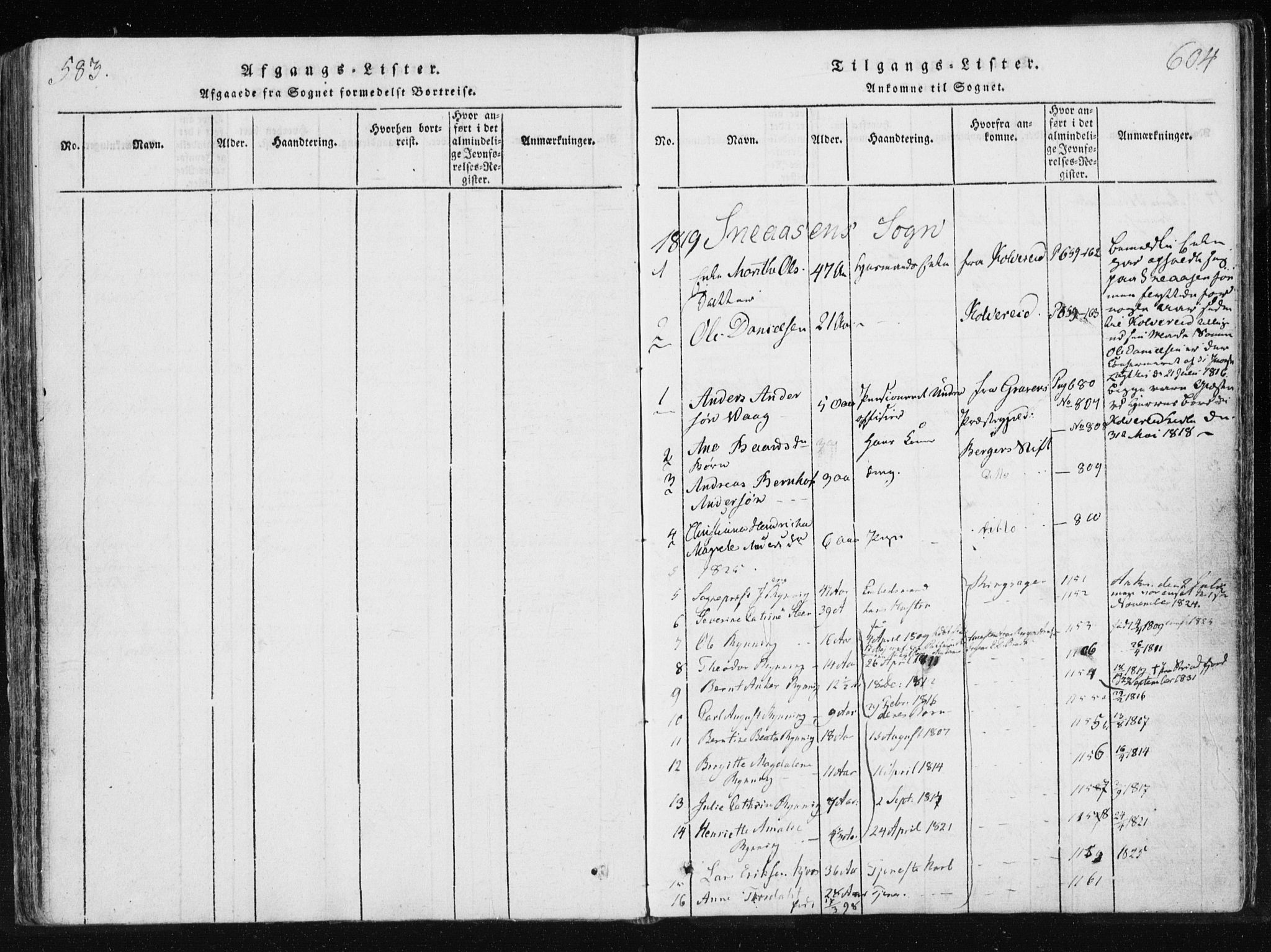 Ministerialprotokoller, klokkerbøker og fødselsregistre - Nord-Trøndelag, SAT/A-1458/749/L0469: Ministerialbok nr. 749A03, 1817-1857, s. 603-604