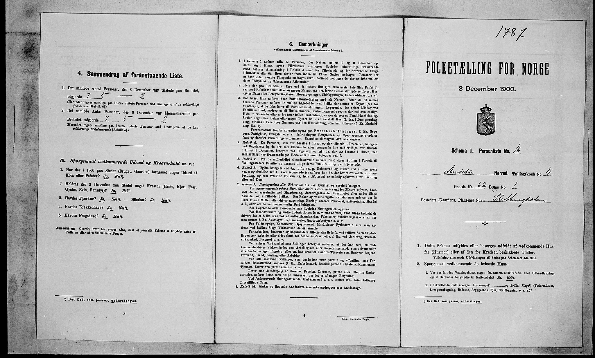 RA, Folketelling 1900 for 0719 Andebu herred, 1900, s. 521