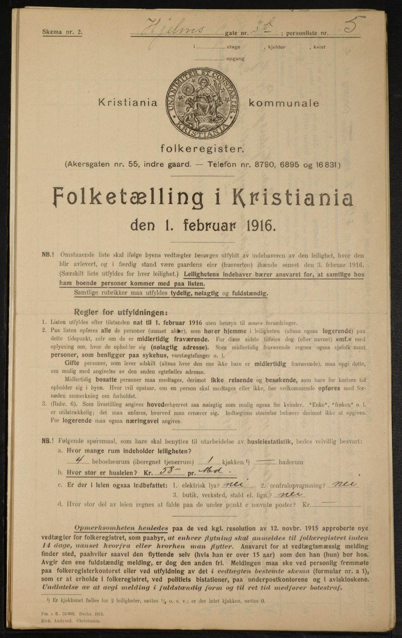 OBA, Kommunal folketelling 1.2.1916 for Kristiania, 1916, s. 40808