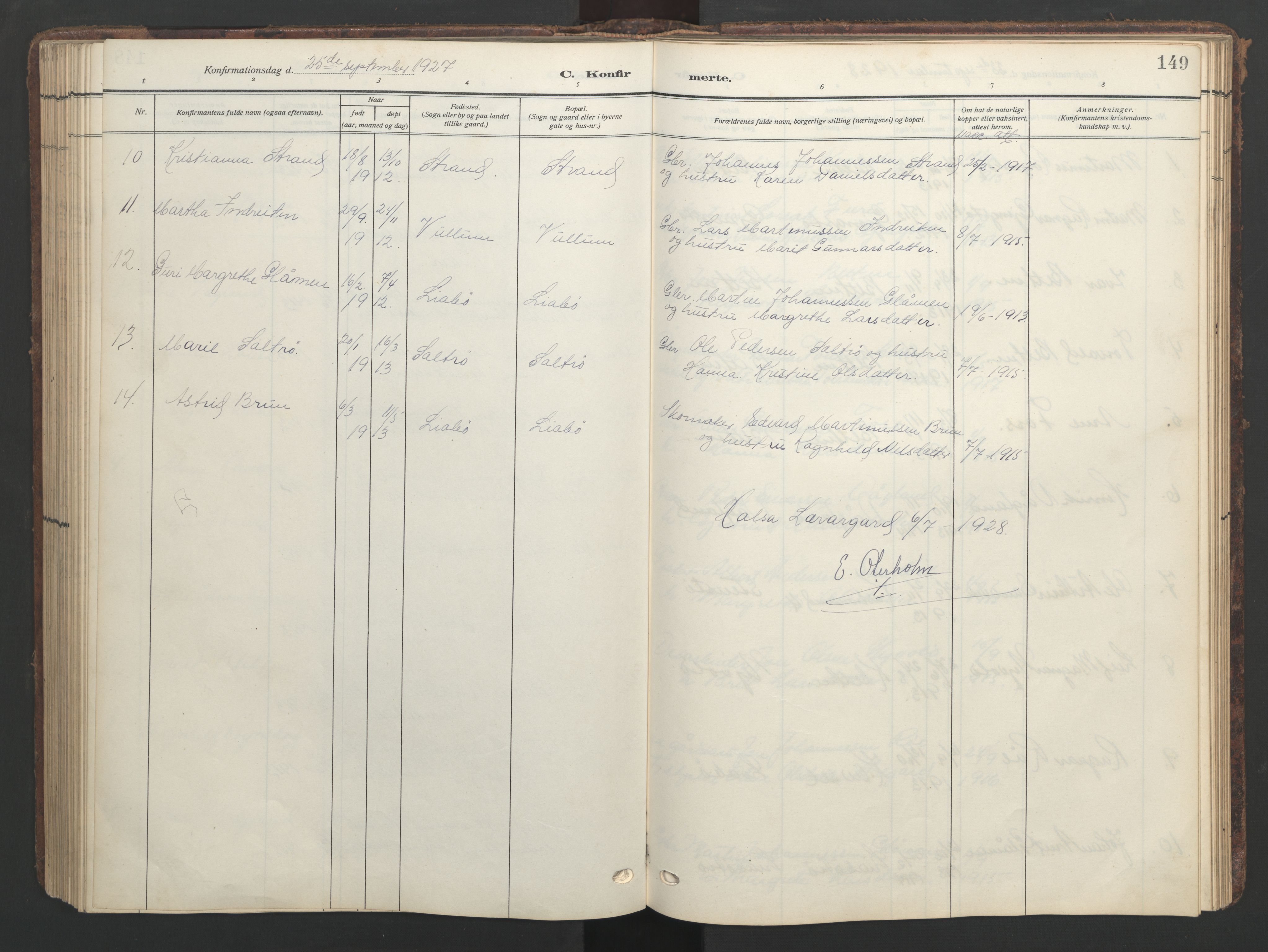 Ministerialprotokoller, klokkerbøker og fødselsregistre - Møre og Romsdal, AV/SAT-A-1454/576/L0891: Klokkerbok nr. 576C02, 1909-1946, s. 149