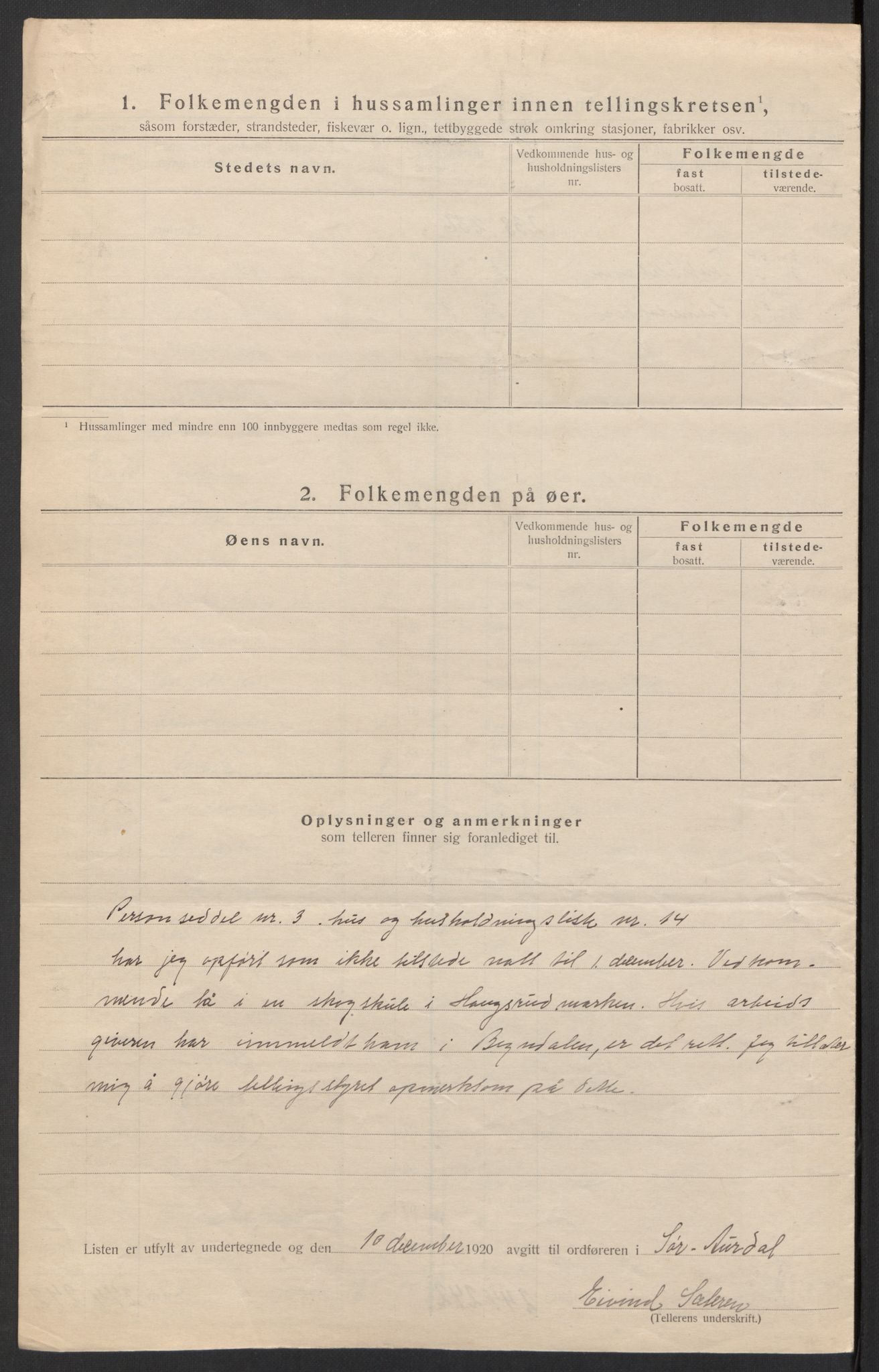 SAH, Folketelling 1920 for 0540 Sør-Aurdal herred, 1920, s. 36