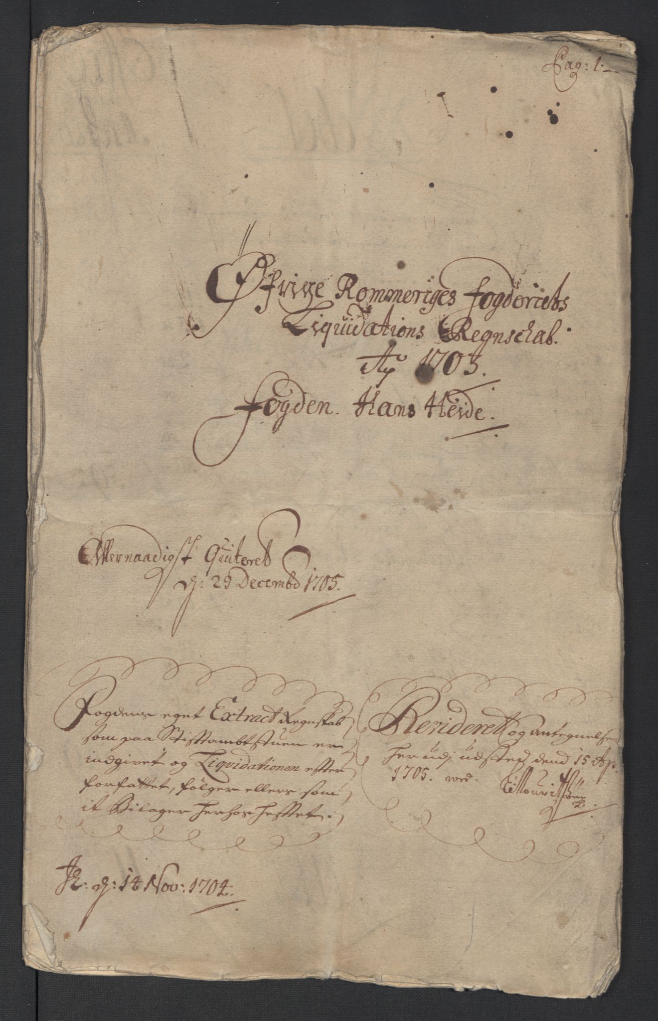 Rentekammeret inntil 1814, Reviderte regnskaper, Fogderegnskap, RA/EA-4092/R12/L0716: Fogderegnskap Øvre Romerike, 1703, s. 4