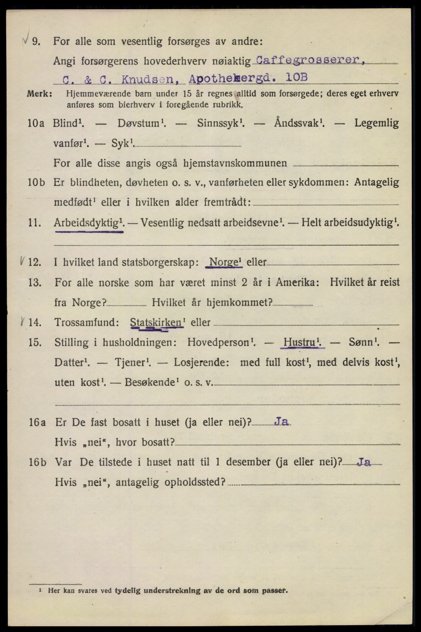 SAO, Folketelling 1920 for 0301 Kristiania kjøpstad, 1920, s. 396520