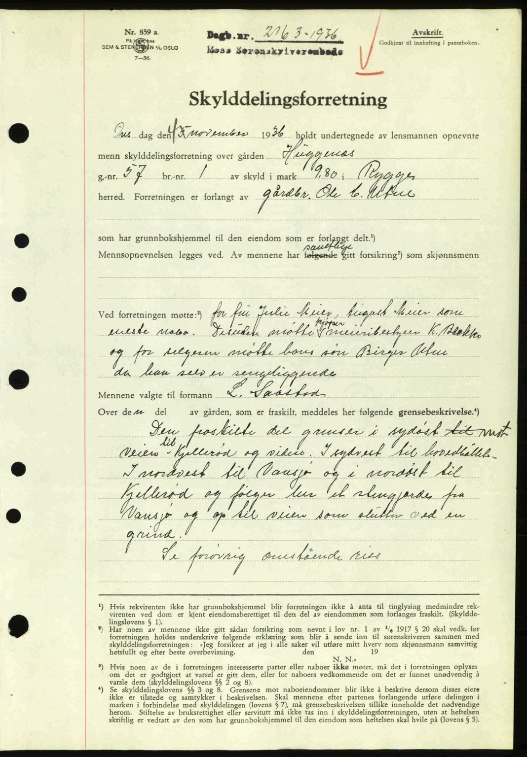 Moss sorenskriveri, SAO/A-10168: Pantebok nr. A2, 1936-1937, Dagboknr: 2163/1936