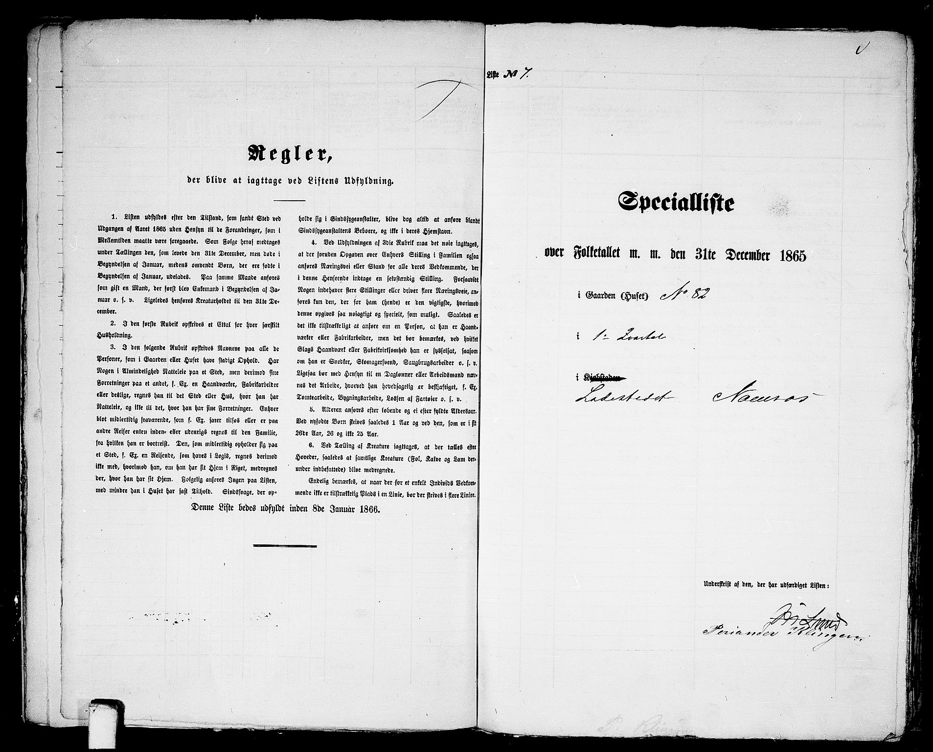 RA, Folketelling 1865 for 1703B Namsos prestegjeld, Namsos ladested, 1865, s. 18