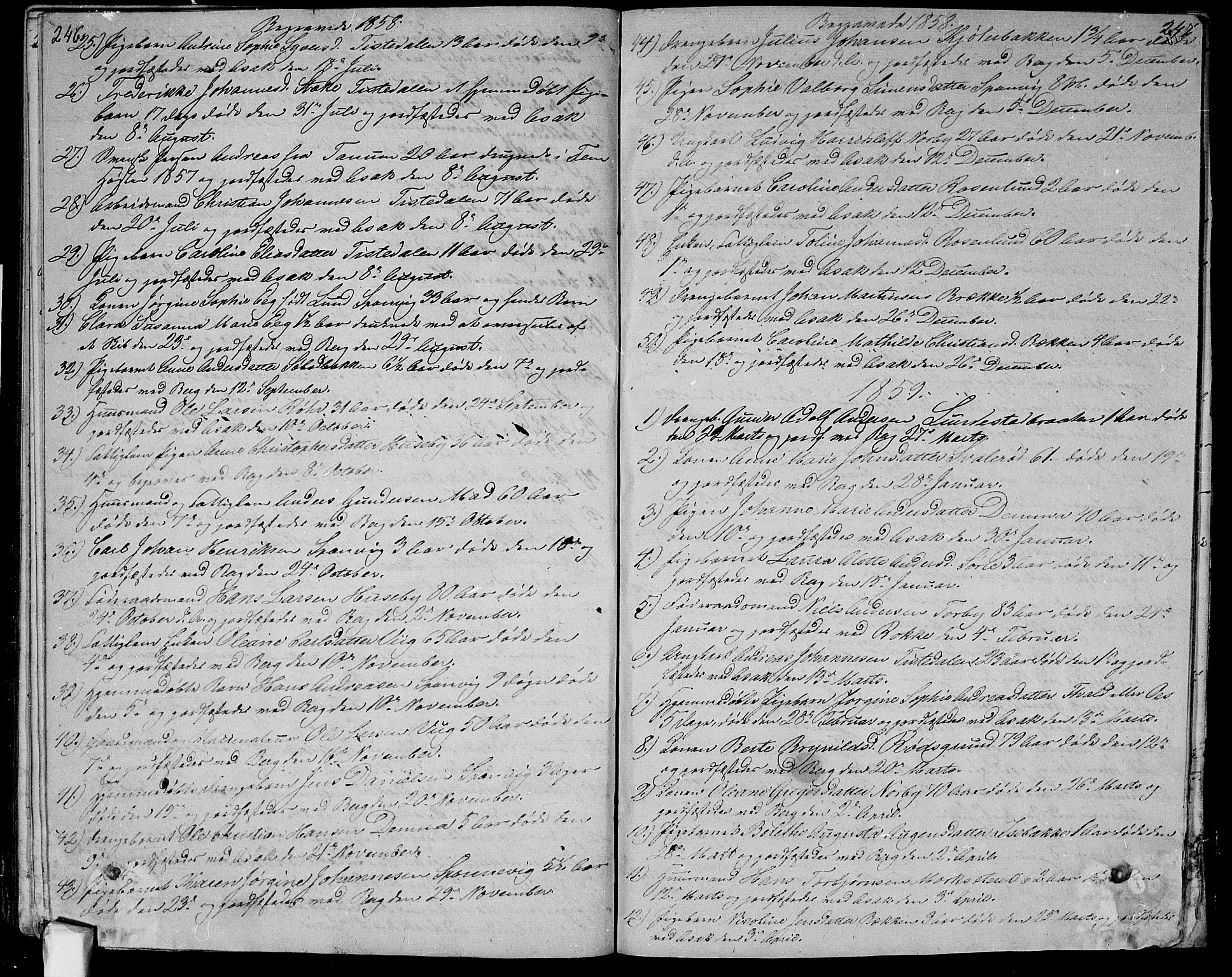 Berg prestekontor Kirkebøker, AV/SAO-A-10902/G/Ga/L0003: Klokkerbok nr.  I 3, 1850-1866, s. 246-247