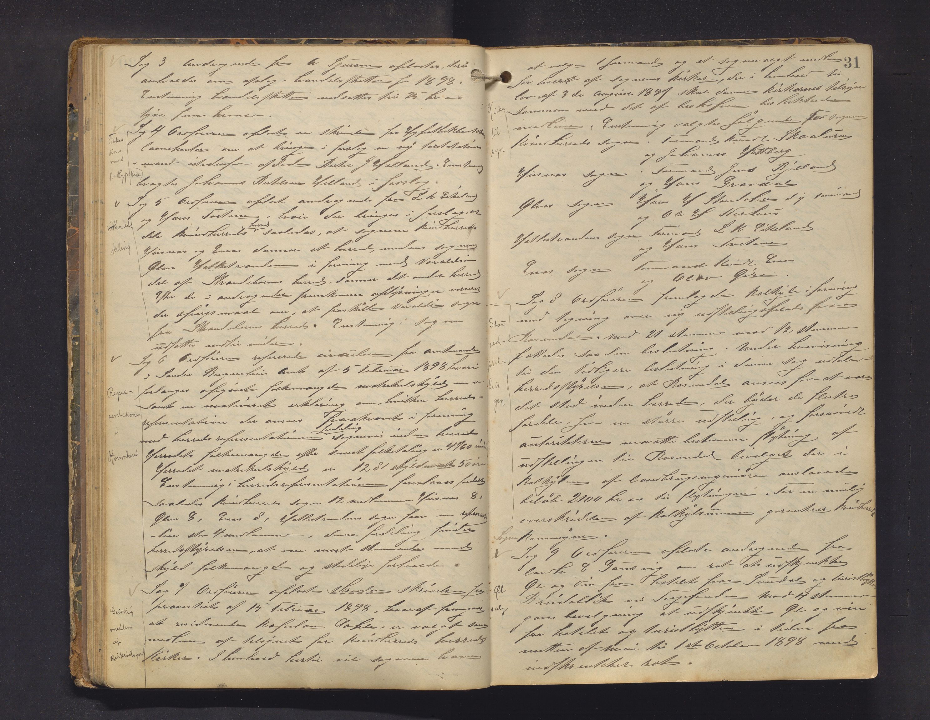 Kvinnherad kommune. Formannskapet, IKAH/1224-021/A/Aa/L0003: Møtebok for formannskap og heradstyre i Kvinnherad prestegjeld og styre i soknekommunane Kvinnherad, Ølve, Husnes og Ænes, 1896-1907, s. 31