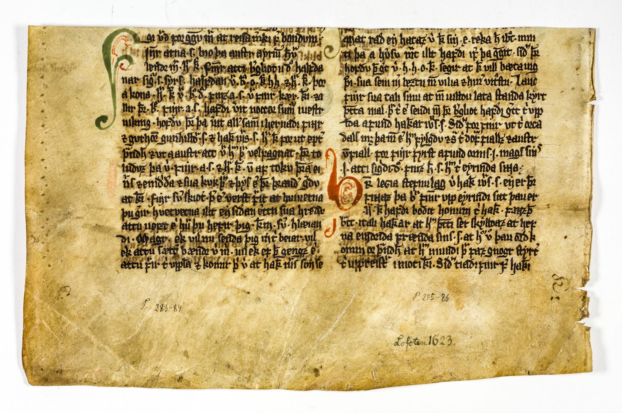 Riksarkivets diplomsamling, AV/RA-EA-5965/F26/L0005: Norrøne membranfragmenter bestand 51-66, 1100-1536, s. 41