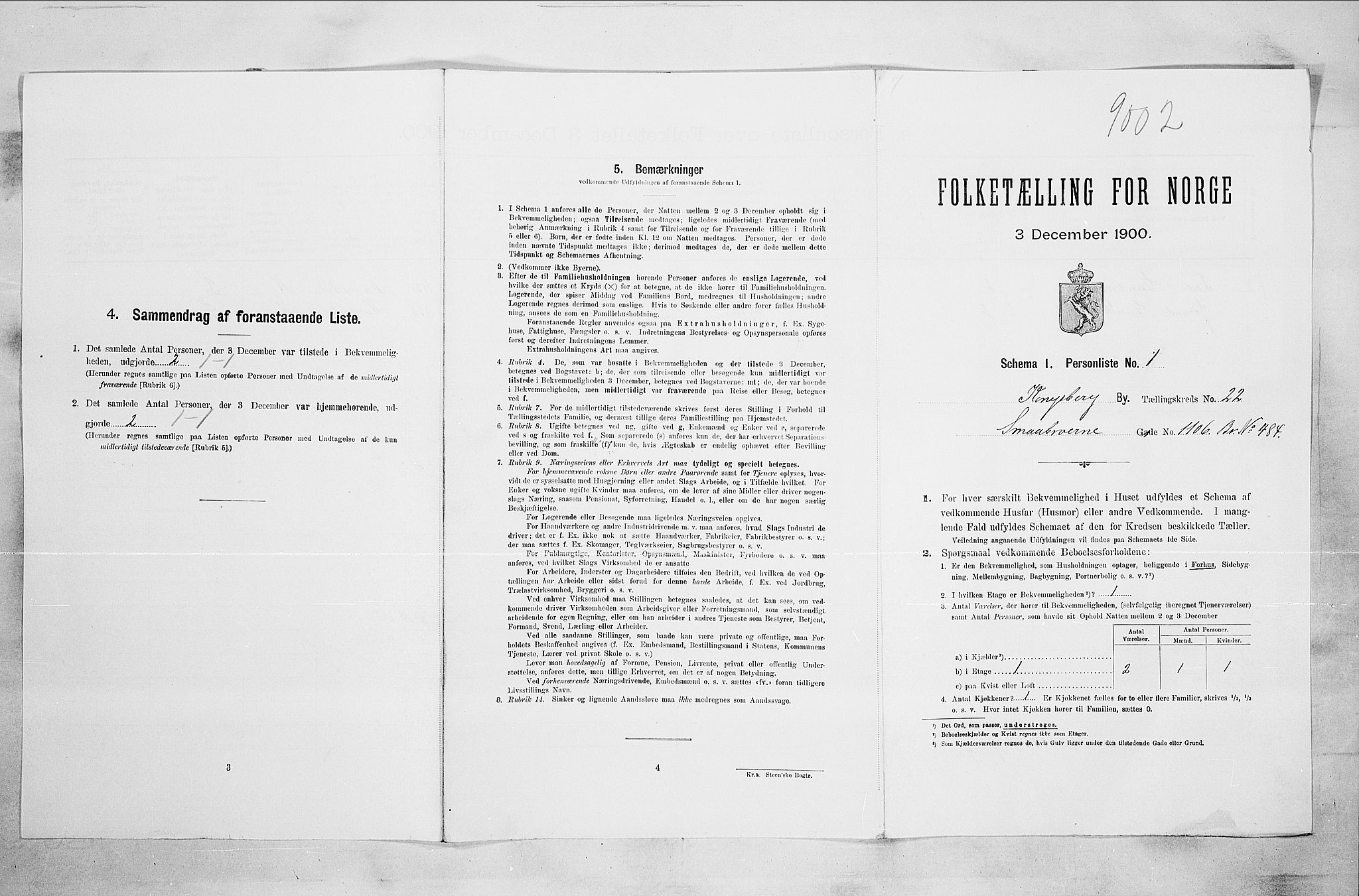 RA, Folketelling 1900 for 0604 Kongsberg kjøpstad, 1900, s. 4356