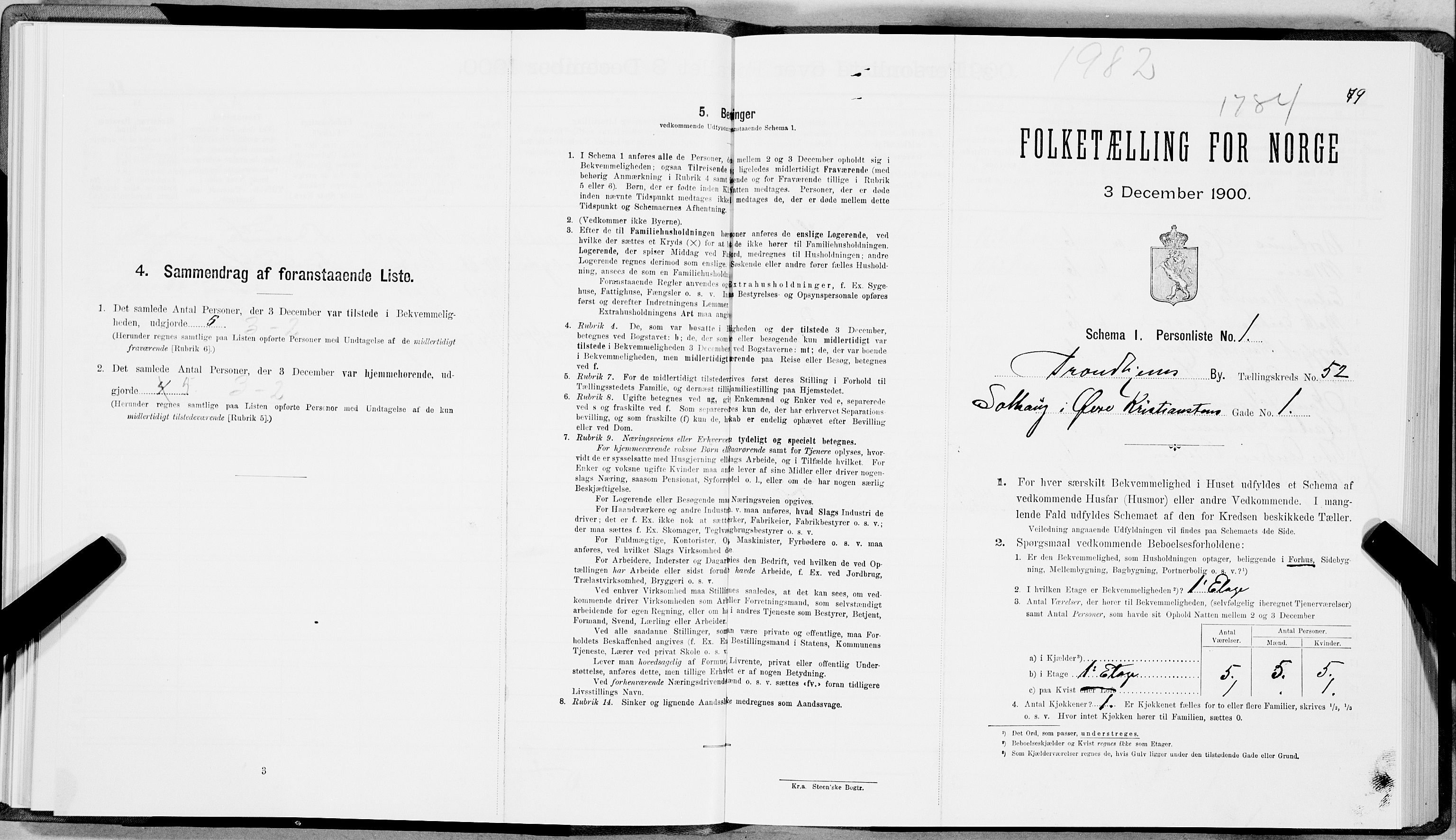 SAT, Folketelling 1900 for 1601 Trondheim kjøpstad, 1900, s. 8798