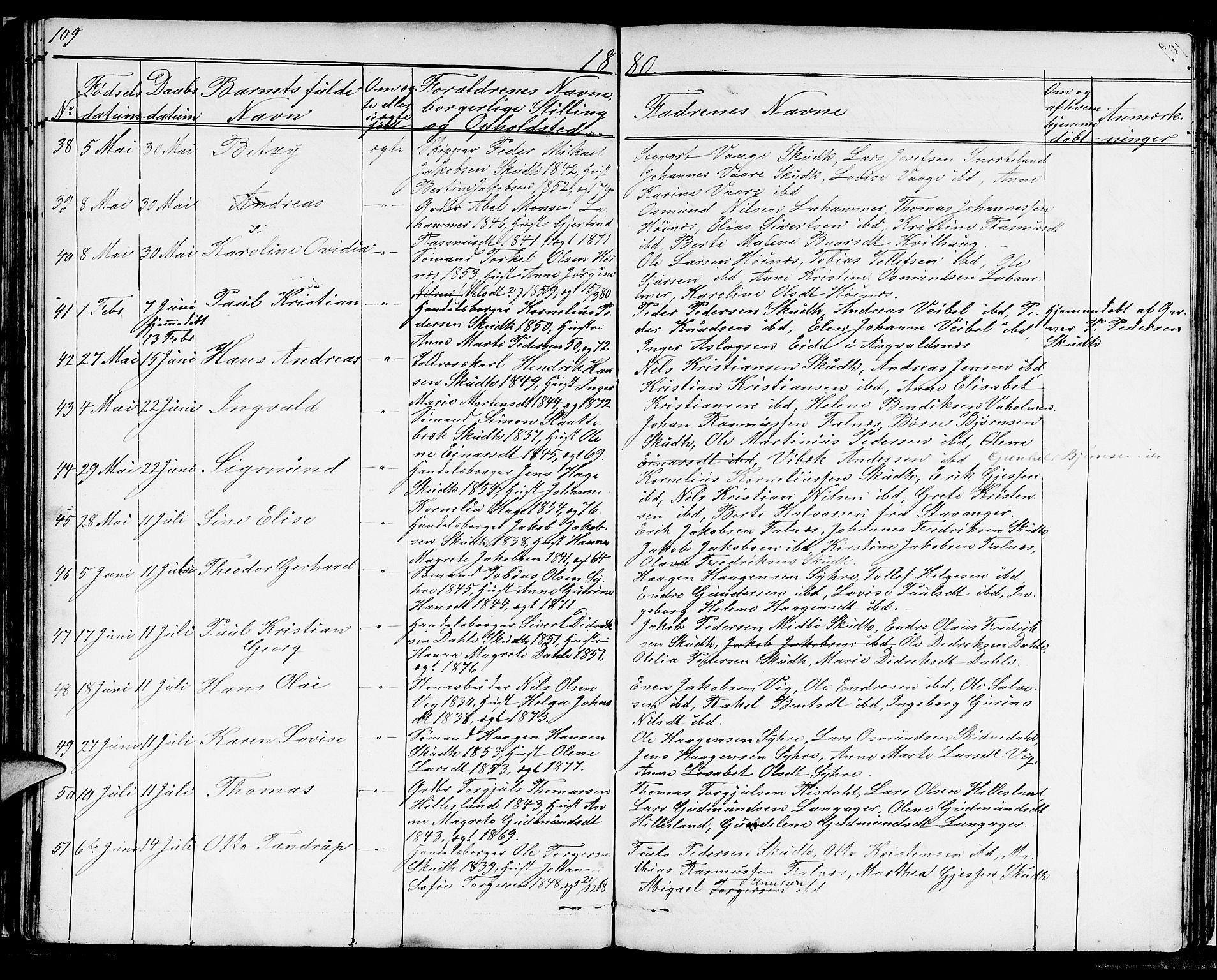 Skudenes sokneprestkontor, AV/SAST-A -101849/H/Ha/Hab/L0004: Klokkerbok nr. B 4, 1865-1884, s. 109
