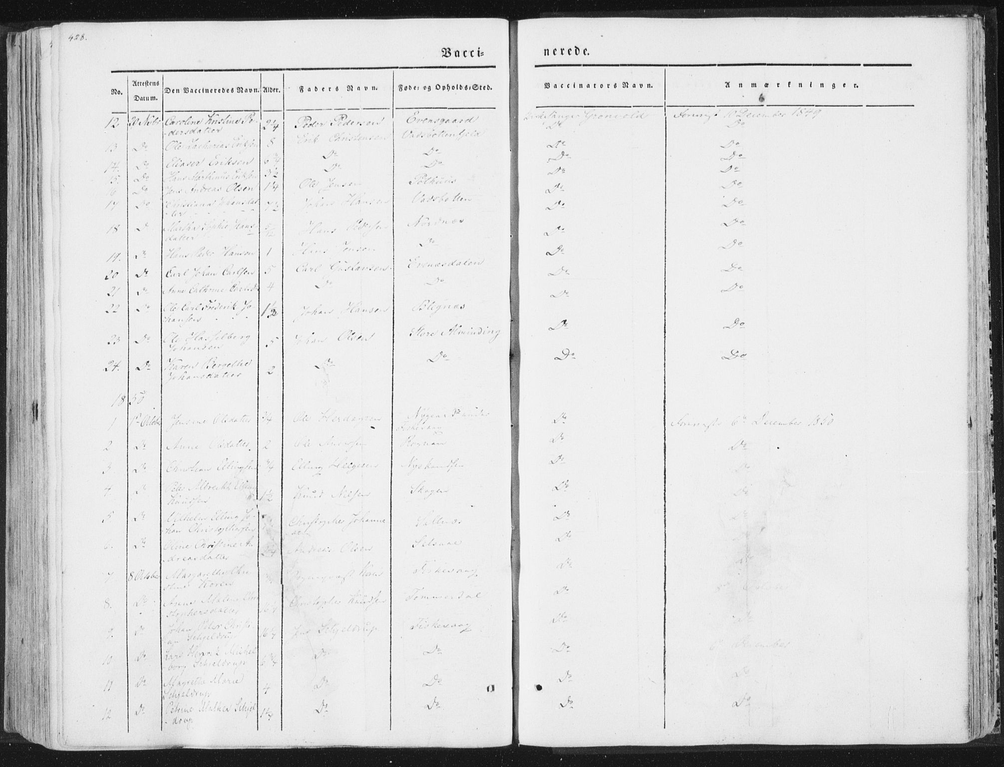 Ministerialprotokoller, klokkerbøker og fødselsregistre - Nordland, SAT/A-1459/847/L0667: Ministerialbok nr. 847A07, 1842-1871, s. 428