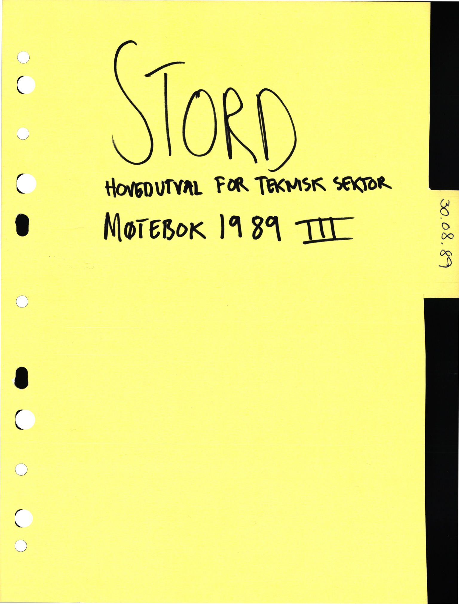 Stord kommune. Hovedutval for teknisk sektor, IKAH/1221-513.1/A/Aa/L0006: Møtebok for Stord hovedutval for teknisk sektor, 1989