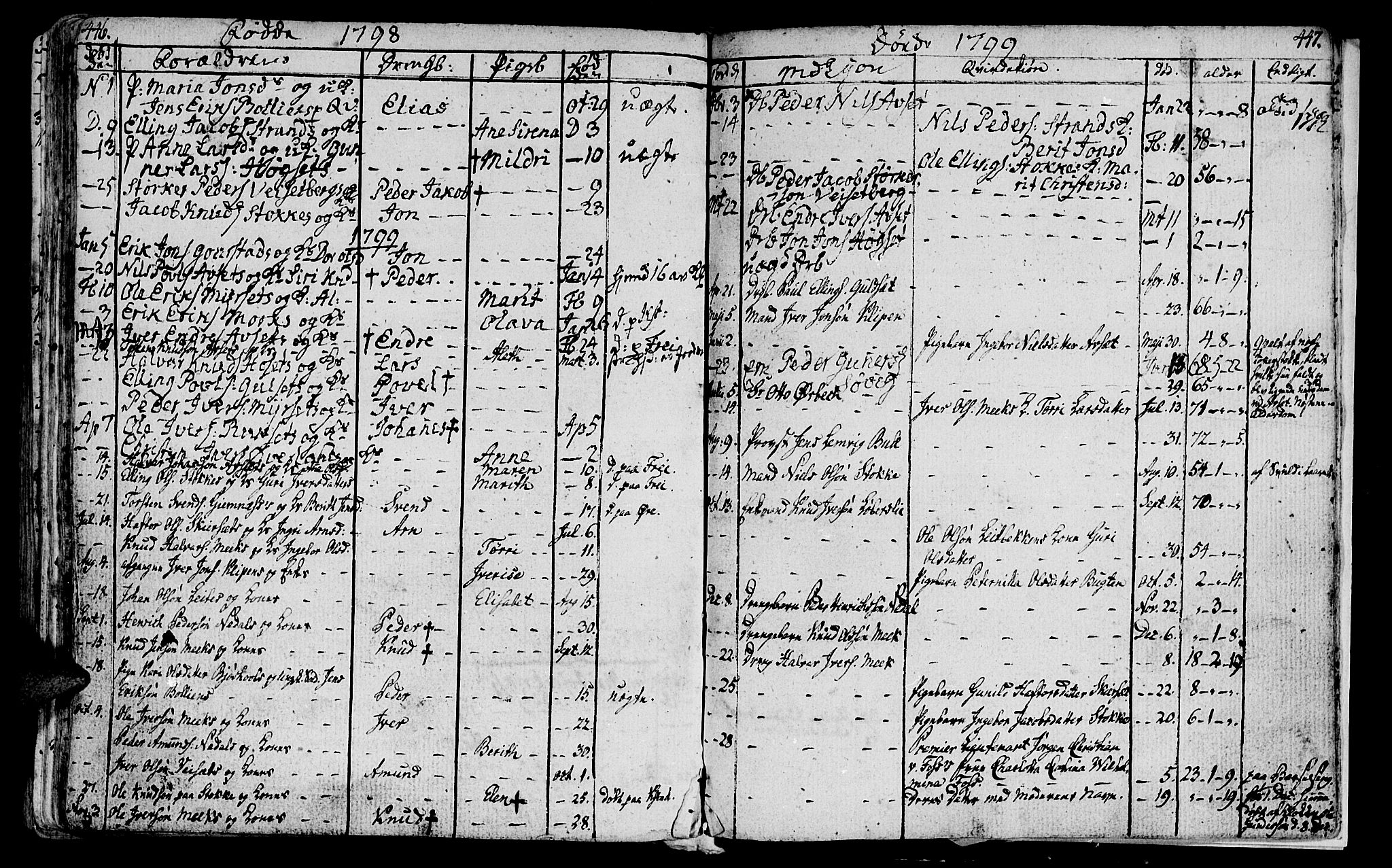 Ministerialprotokoller, klokkerbøker og fødselsregistre - Møre og Romsdal, AV/SAT-A-1454/568/L0799: Ministerialbok nr. 568A08, 1780-1819, s. 446-447