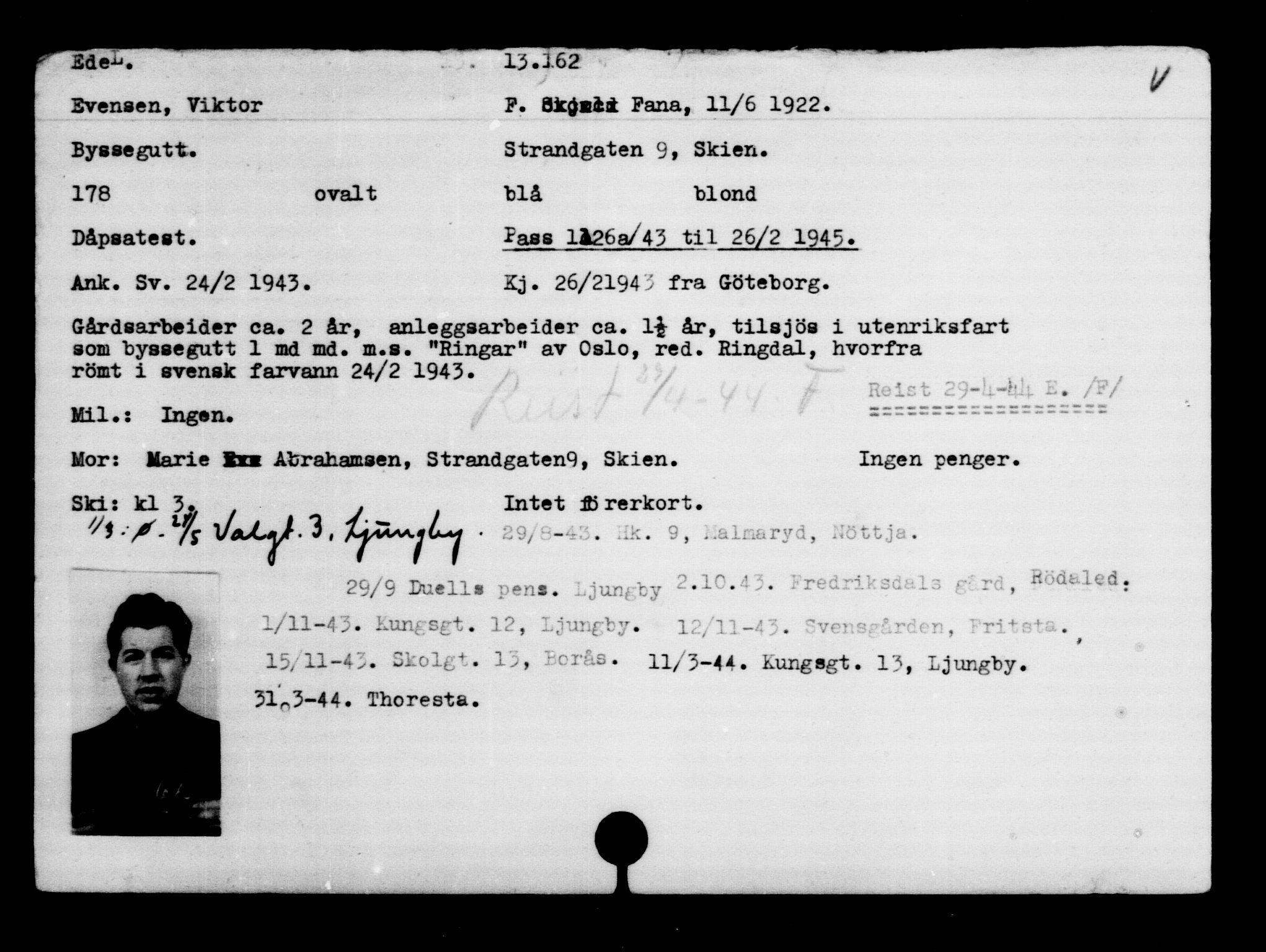 Den Kgl. Norske Legasjons Flyktningskontor, AV/RA-S-6753/V/Va/L0007: Kjesäterkartoteket.  Flyktningenr. 12700-15723, 1940-1945, s. 531