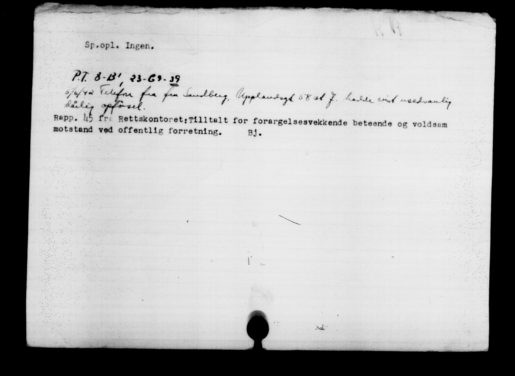 Utenriksstasjonene, Legasjonen i Stockholm, Flyktningkontoret, AV/RA-S-6753/V/Va/L0003: Kjesäterkartoteket, flyktninger med registreringsnr. 2001-3495, 1940-1945, s. 1926