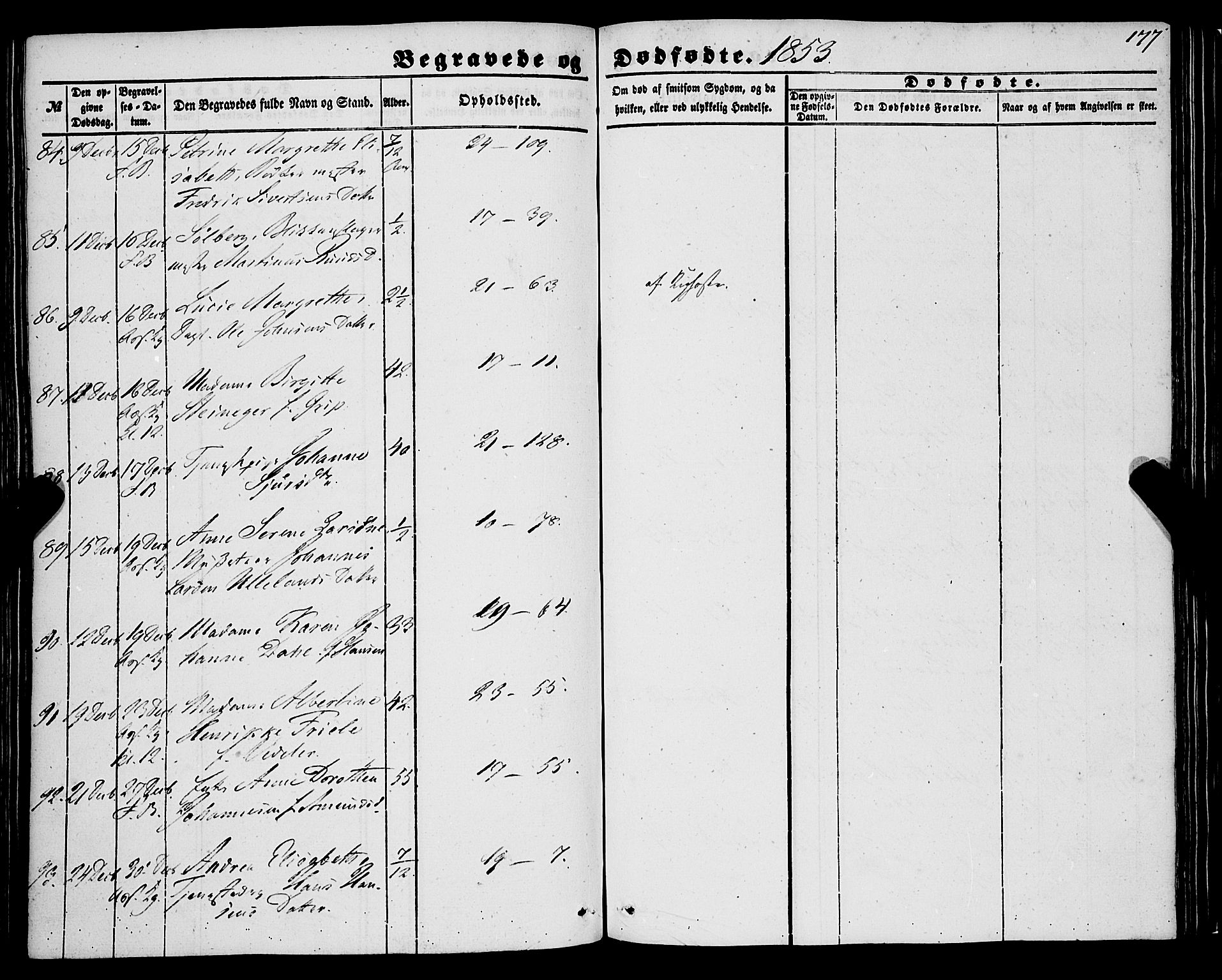 Korskirken sokneprestembete, AV/SAB-A-76101/H/Haa: Ministerialbok nr. E 2, 1848-1862, s. 177