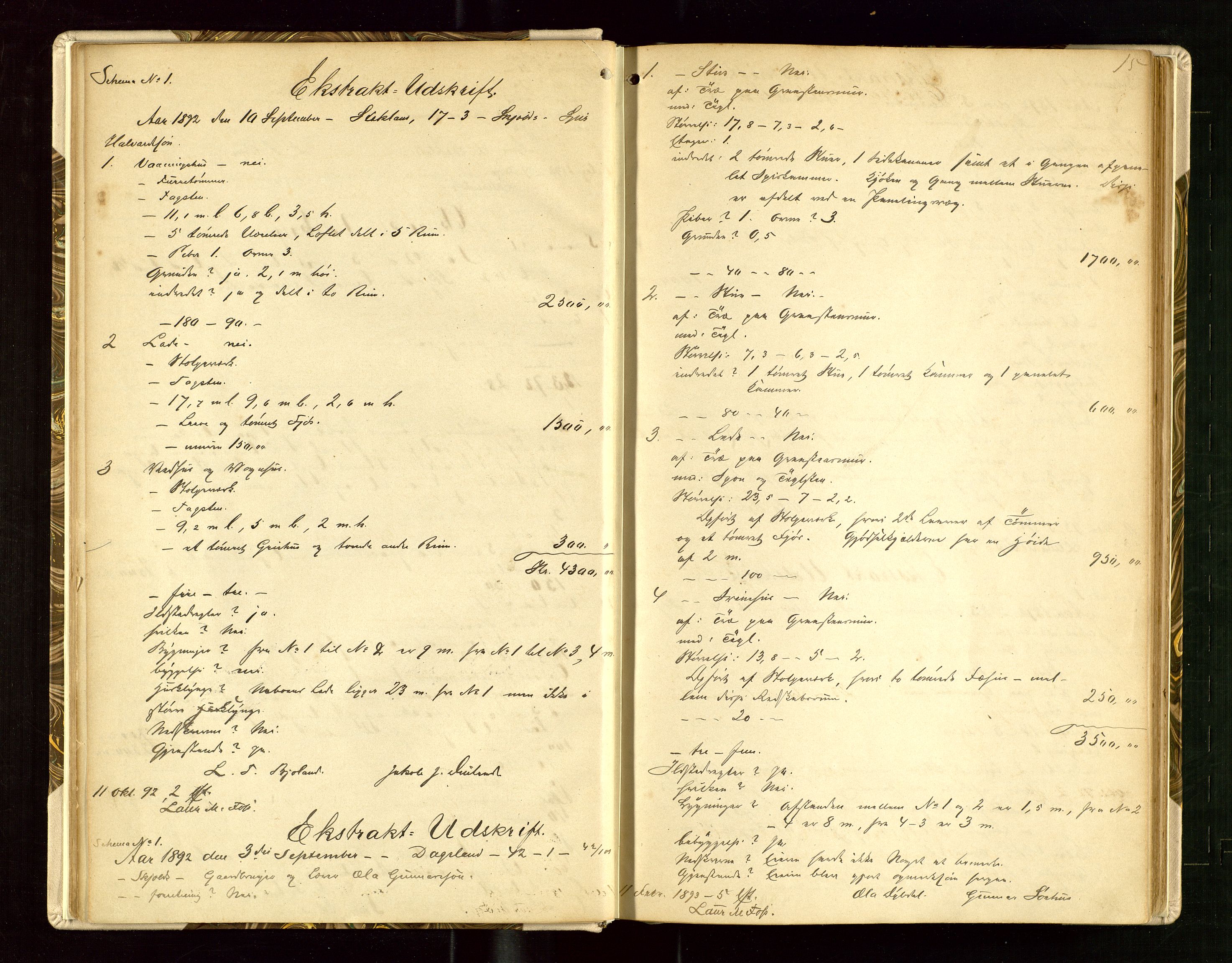 Skjold lensmannskontor, AV/SAST-A-100182/Goa/L0002: "Brandtaksasjons-Protokol for Skjolds Thinglag", 1890-1949, s. 14b-15a