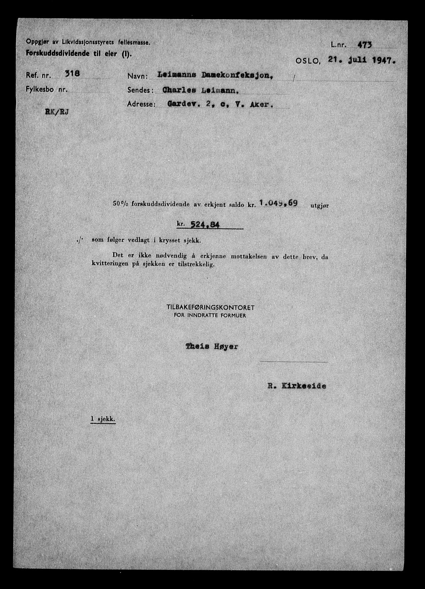 Justisdepartementet, Tilbakeføringskontoret for inndratte formuer, RA/S-1564/H/Hc/Hcc/L0955: --, 1945-1947, s. 504