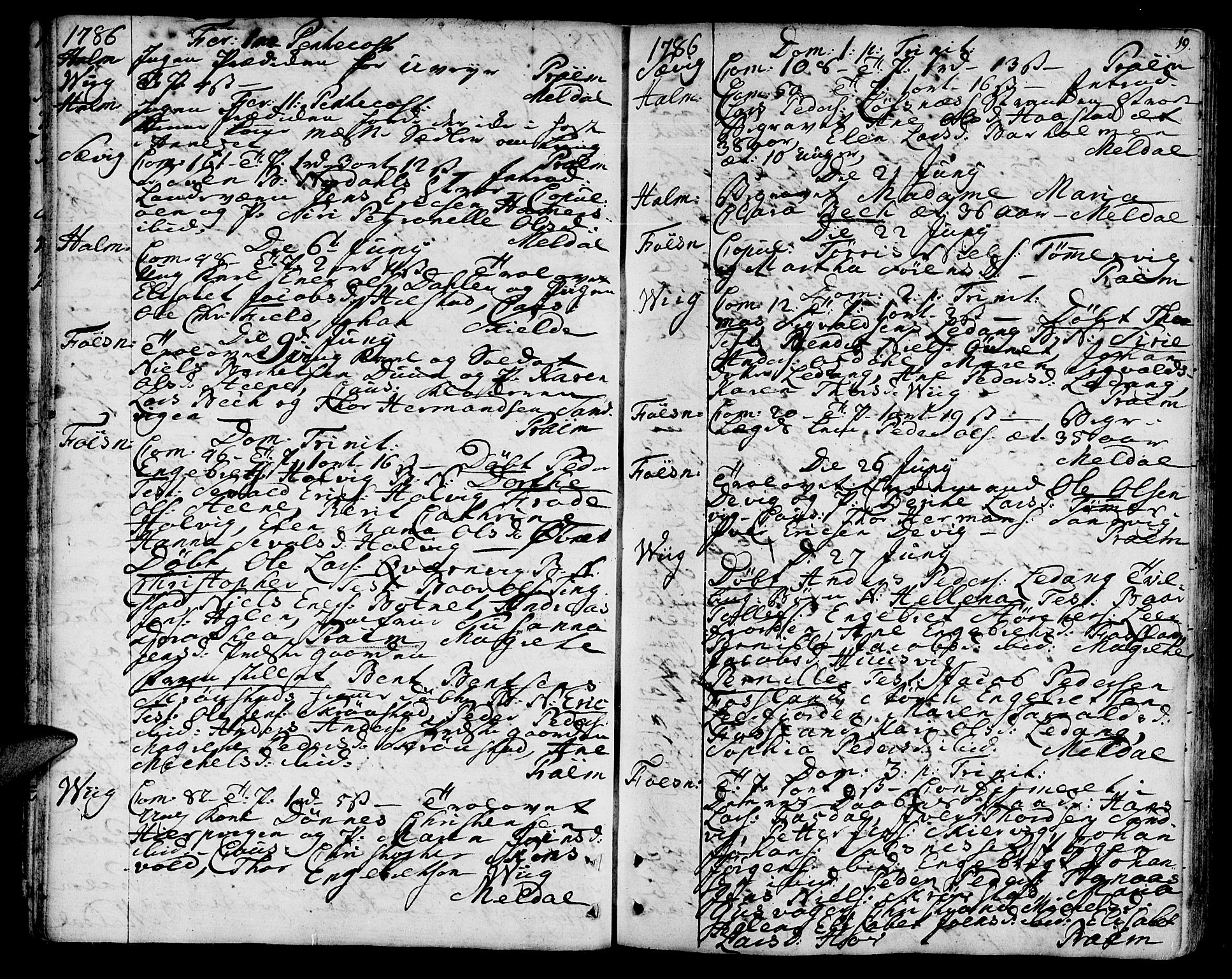 Ministerialprotokoller, klokkerbøker og fødselsregistre - Nord-Trøndelag, SAT/A-1458/773/L0608: Ministerialbok nr. 773A02, 1784-1816, s. 19