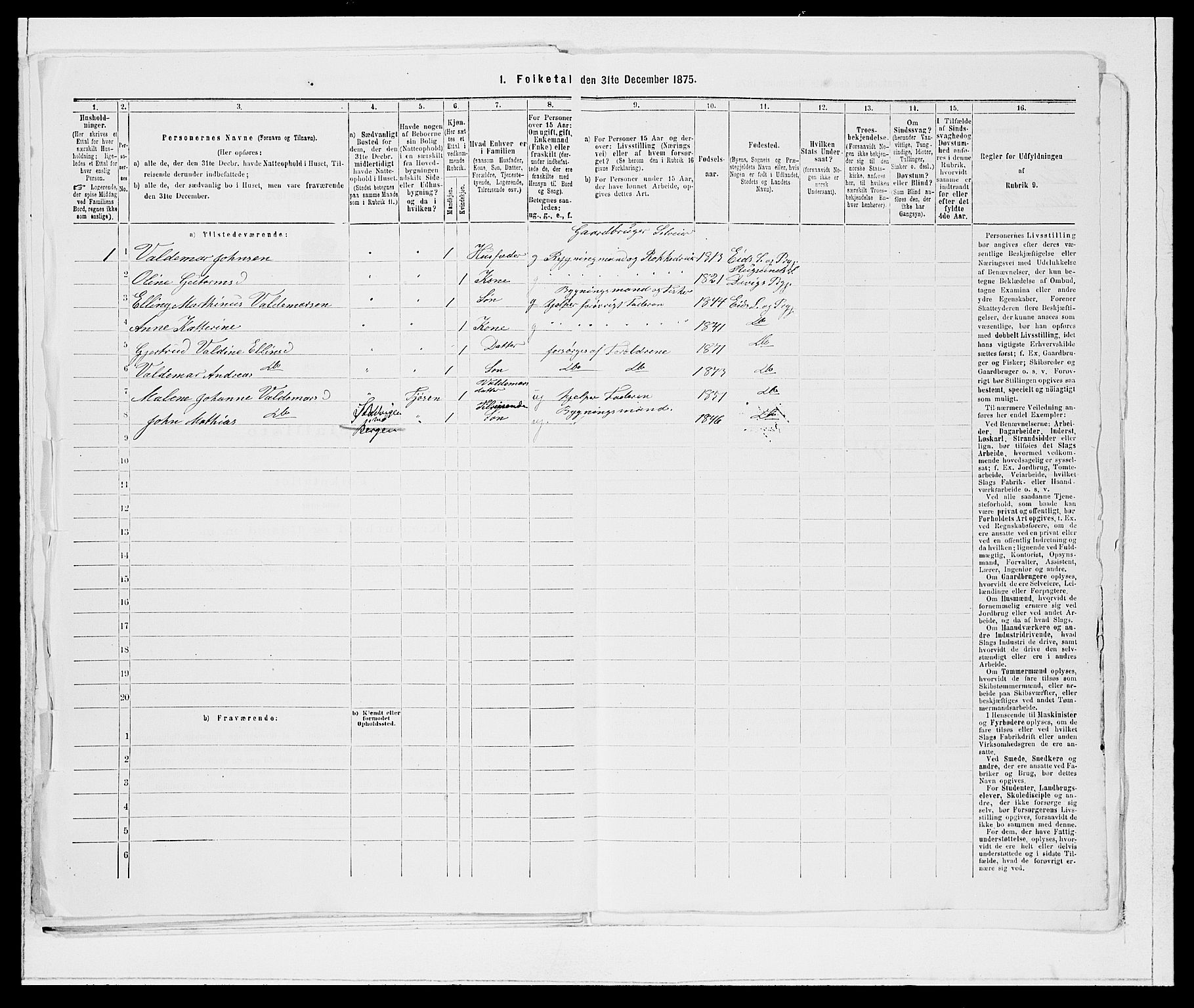 SAB, Folketelling 1875 for 1443P Eid prestegjeld, 1875, s. 345