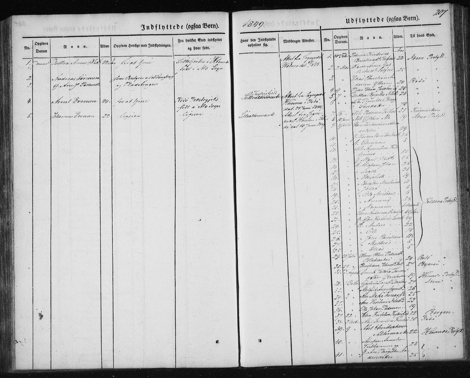 Ministerialprotokoller, klokkerbøker og fødselsregistre - Nordland, SAT/A-1459/827/L0391: Ministerialbok nr. 827A03, 1842-1852, s. 207