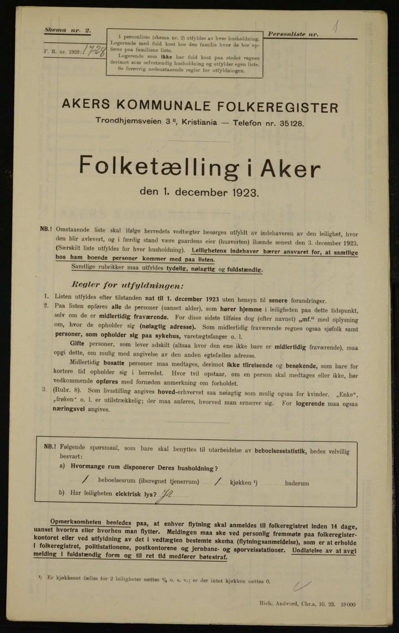 , Kommunal folketelling 1.12.1923 for Aker, 1923, s. 46472