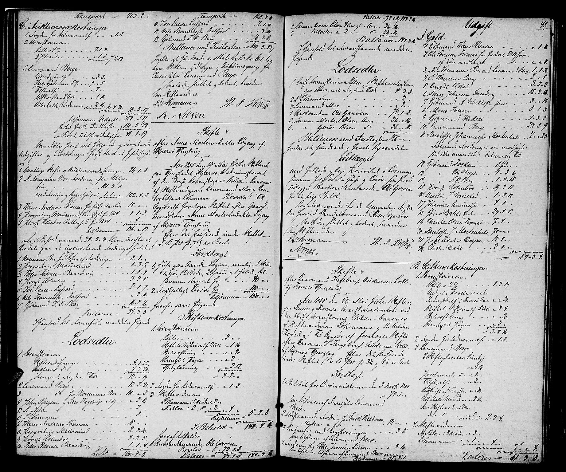 Tromsø sorenskriveri 1855-, SATØ/S-0050/H/Hg/L0313: Skifteutlodningsprotokoller - med registre, 1853-1866, s. 47b-48a