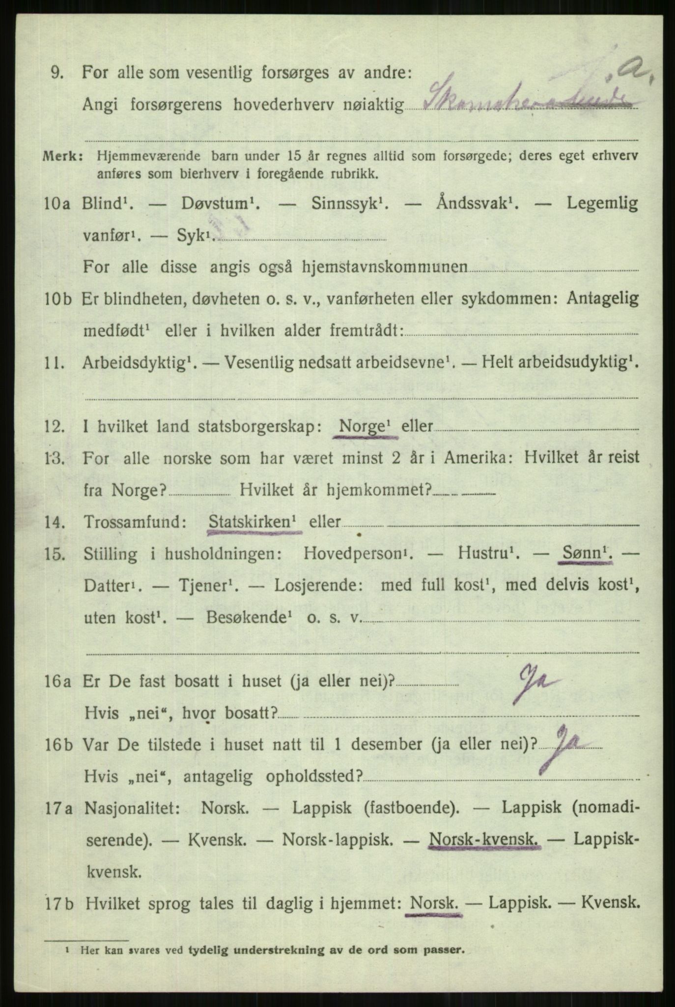 SATØ, Folketelling 1920 for 1938 Lyngen herred, 1920, s. 10174