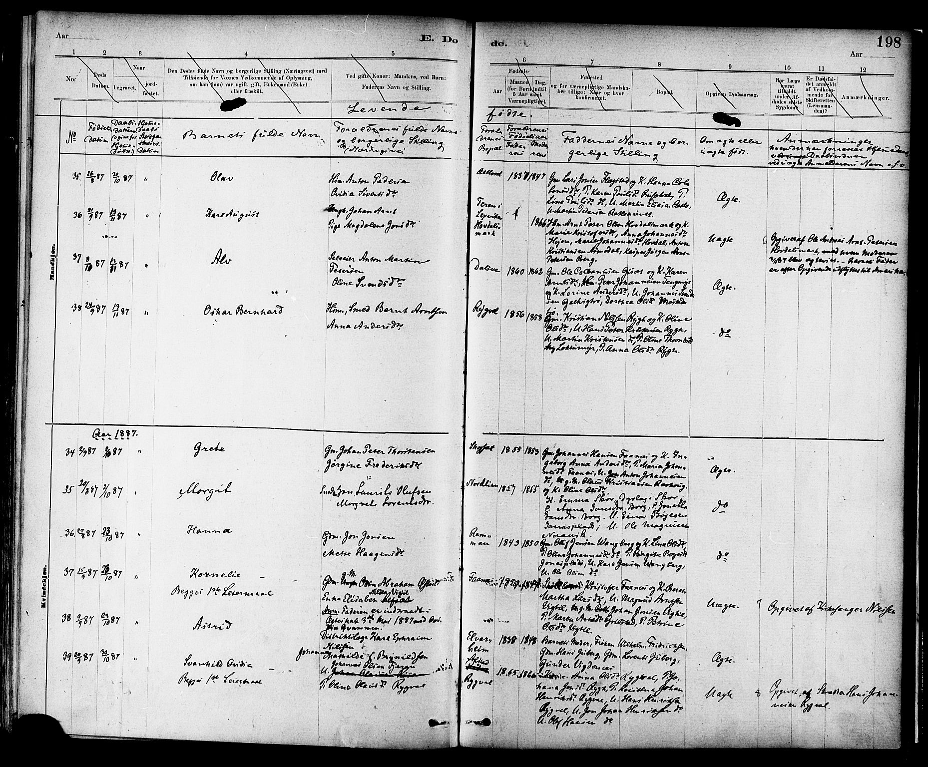 Ministerialprotokoller, klokkerbøker og fødselsregistre - Nord-Trøndelag, AV/SAT-A-1458/713/L0120: Ministerialbok nr. 713A09, 1878-1887, s. 198