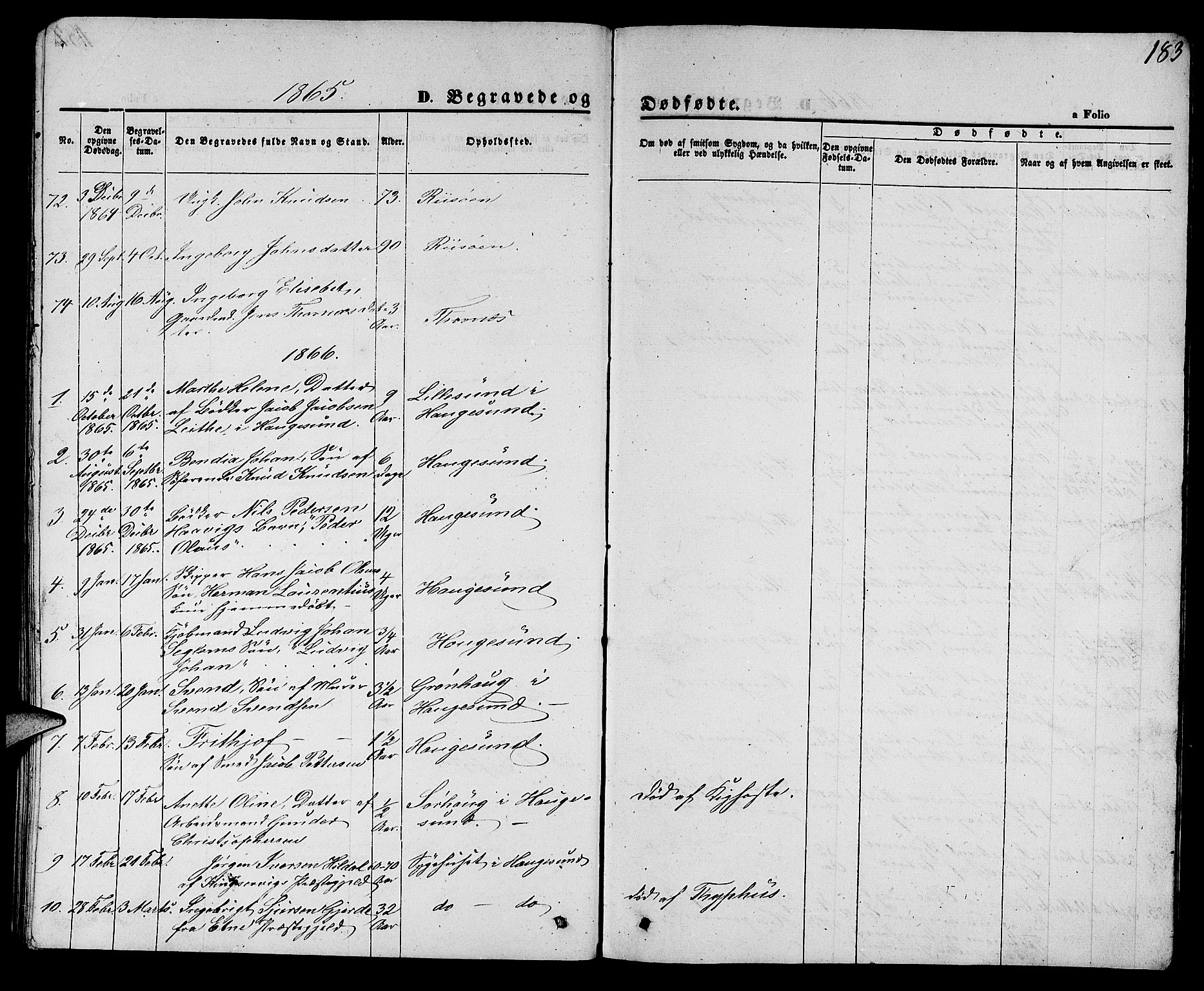 Torvastad sokneprestkontor, SAST/A -101857/H/Ha/Hab/L0006: Klokkerbok nr. B 6, 1858-1867, s. 183