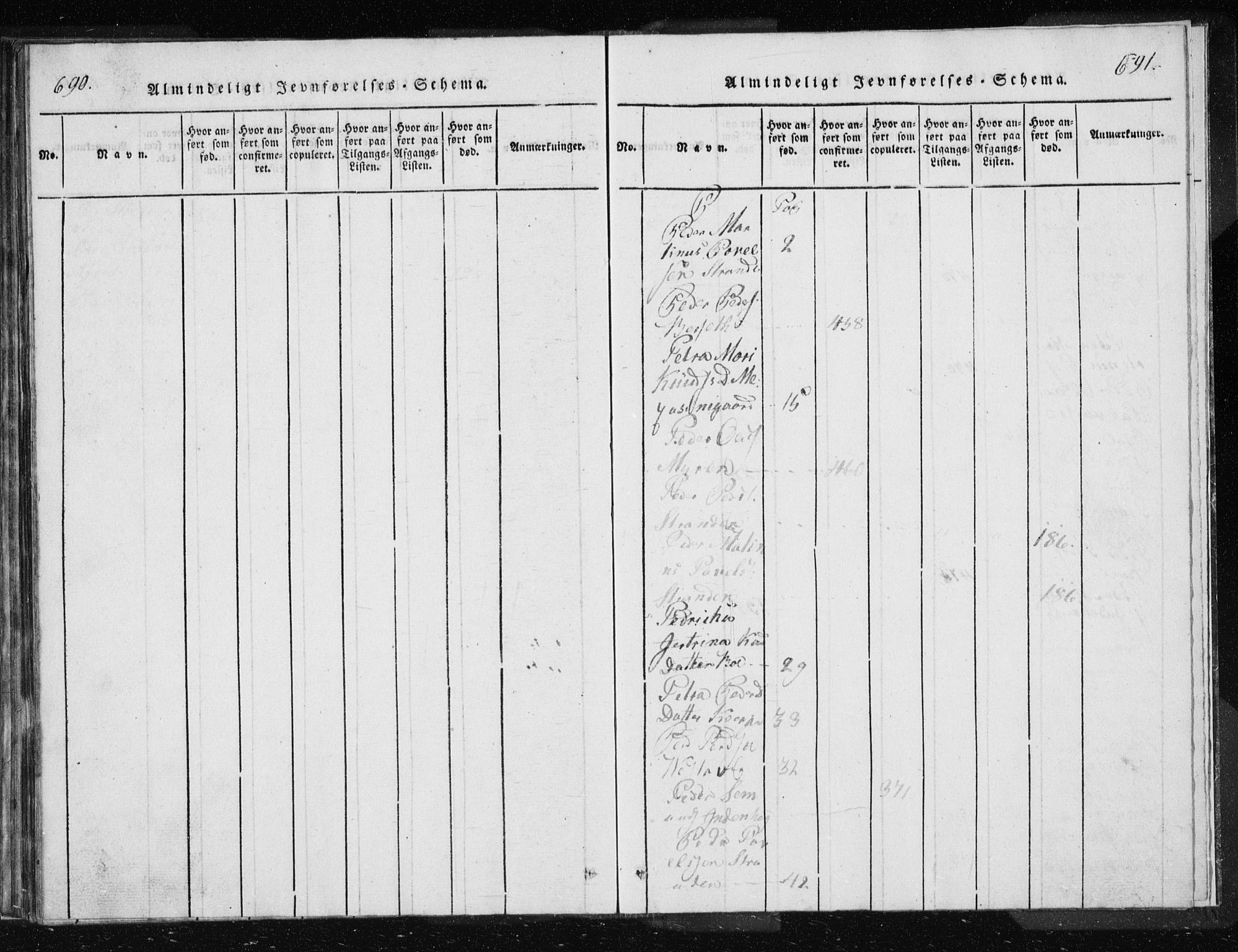 Ministerialprotokoller, klokkerbøker og fødselsregistre - Møre og Romsdal, AV/SAT-A-1454/566/L0772: Klokkerbok nr. 566C01, 1818-1845, s. 690-691