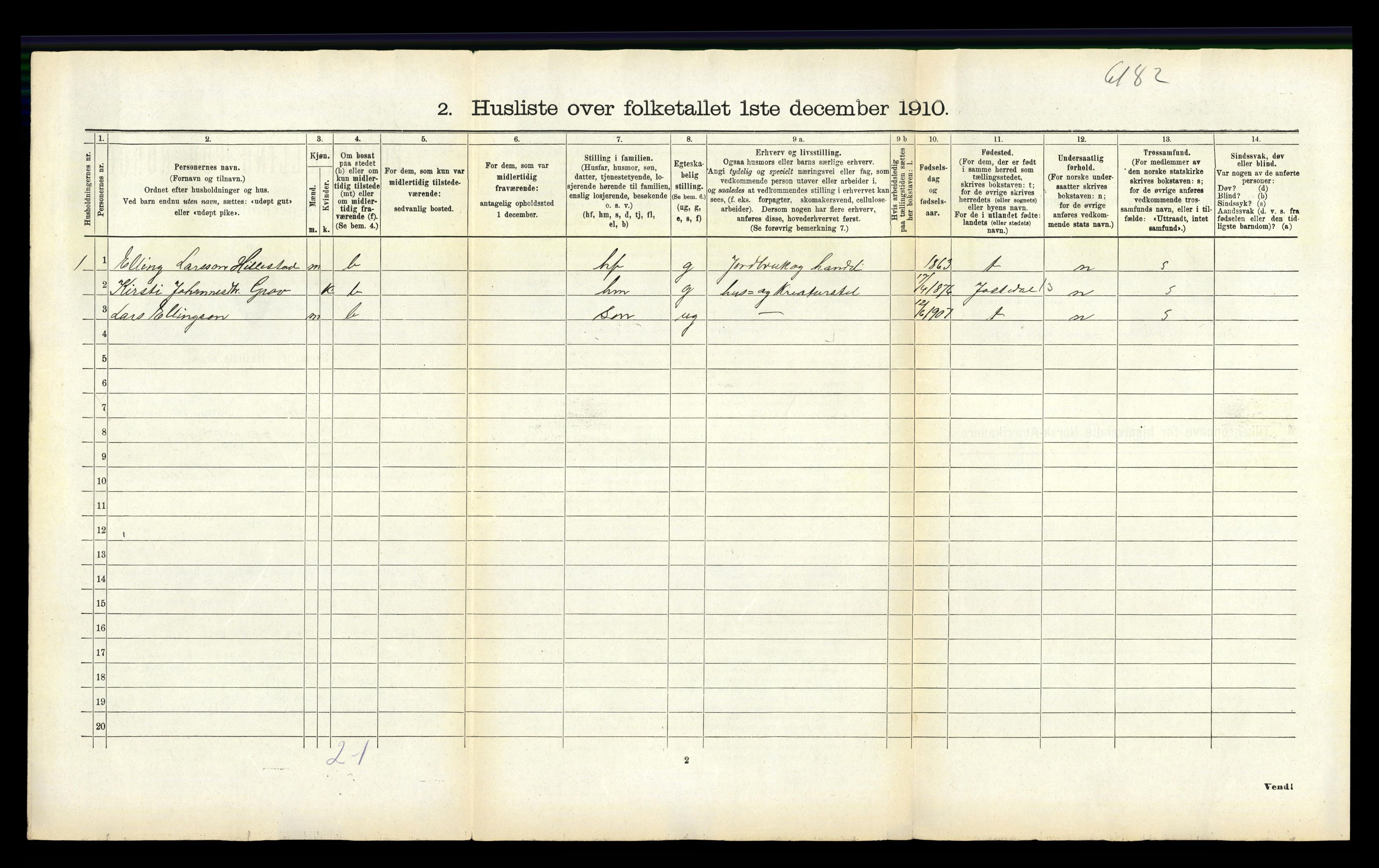 RA, Folketelling 1910 for 1420 Sogndal herred, 1910, s. 711