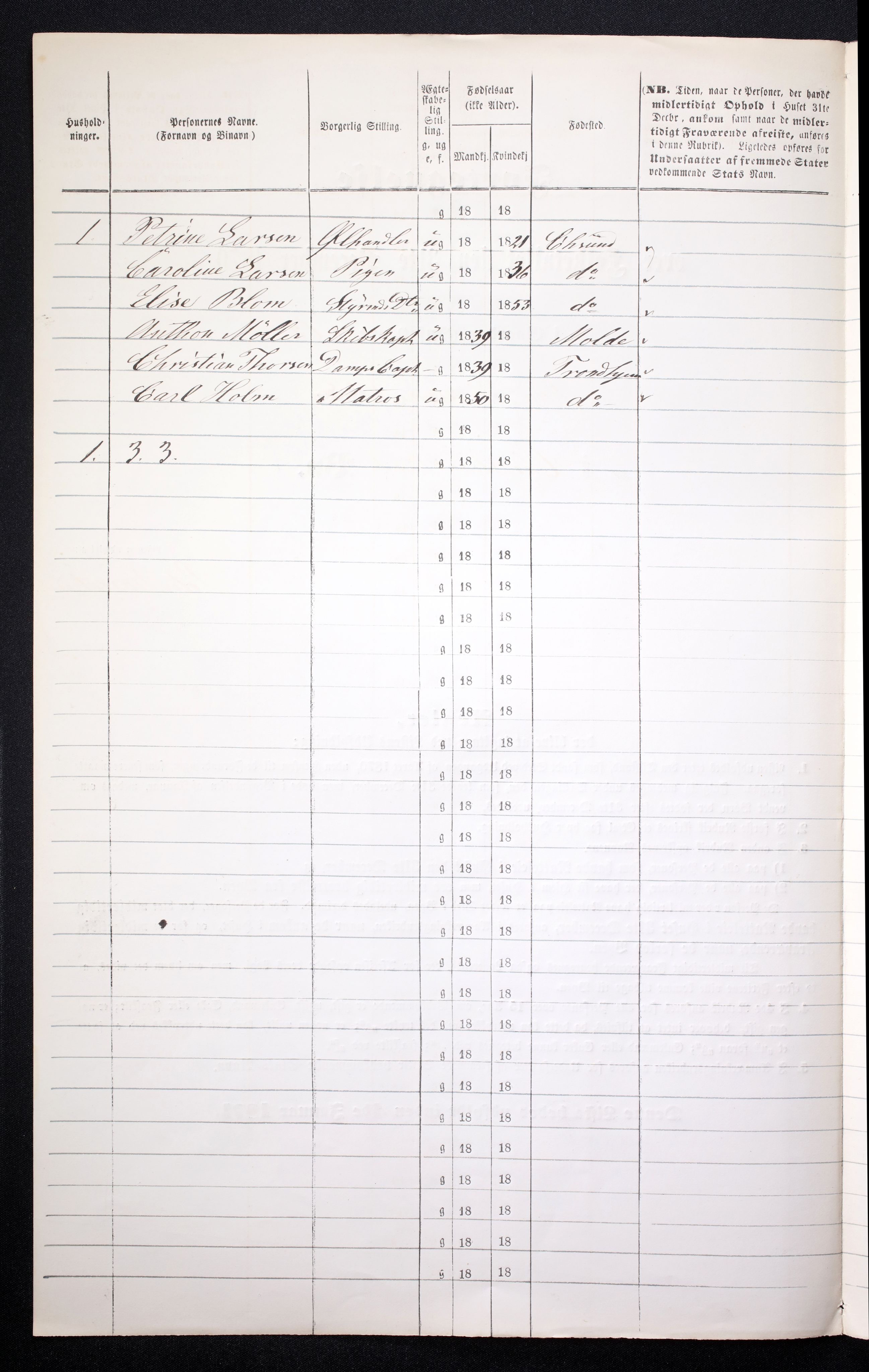 RA, Folketelling 1870 for 1503 Kristiansund kjøpstad, 1870, s. 102