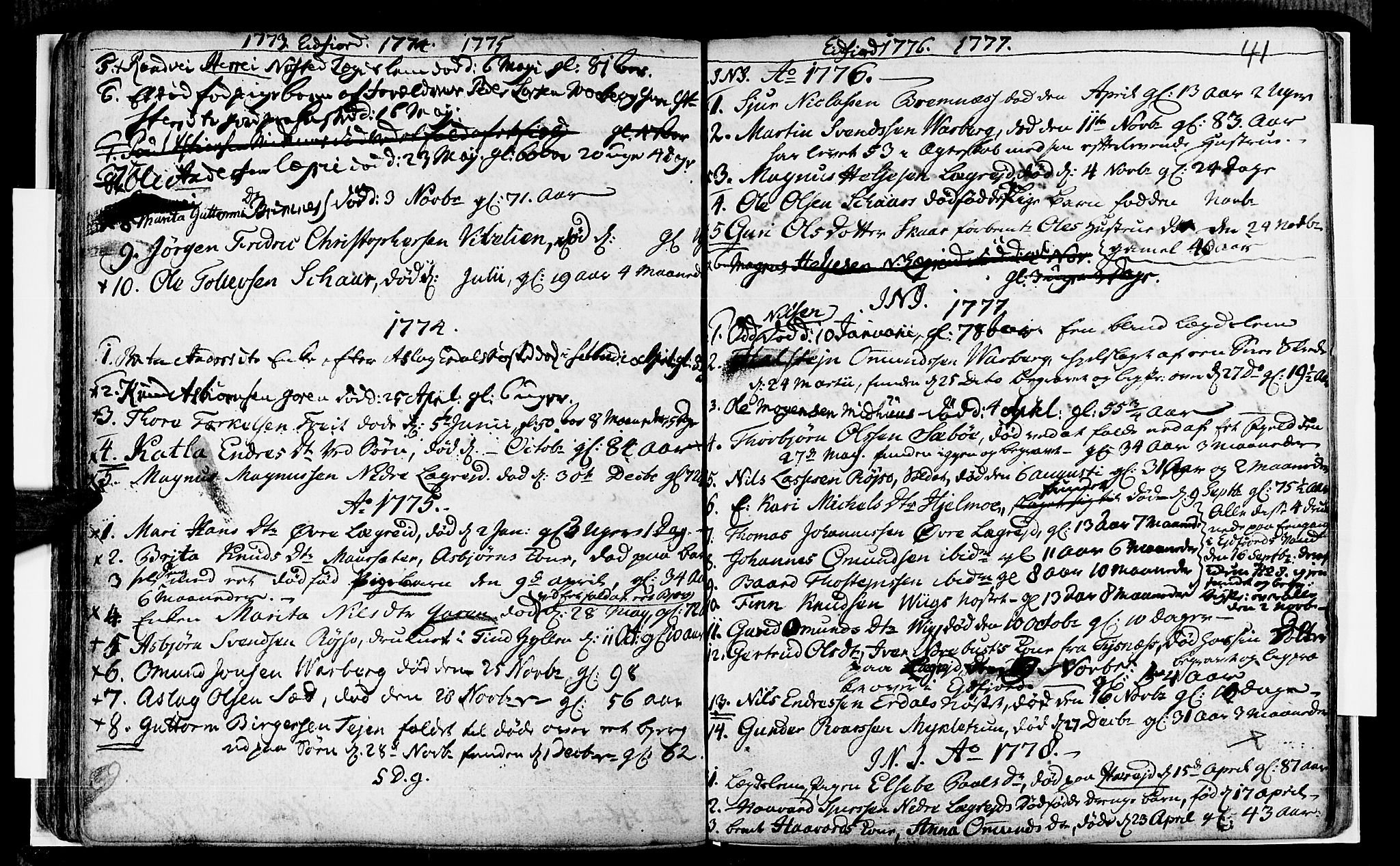 Ulvik sokneprestembete, SAB/A-78801/H/Haa: Ministerialbok nr. A 8, 1743-1792, s. 41