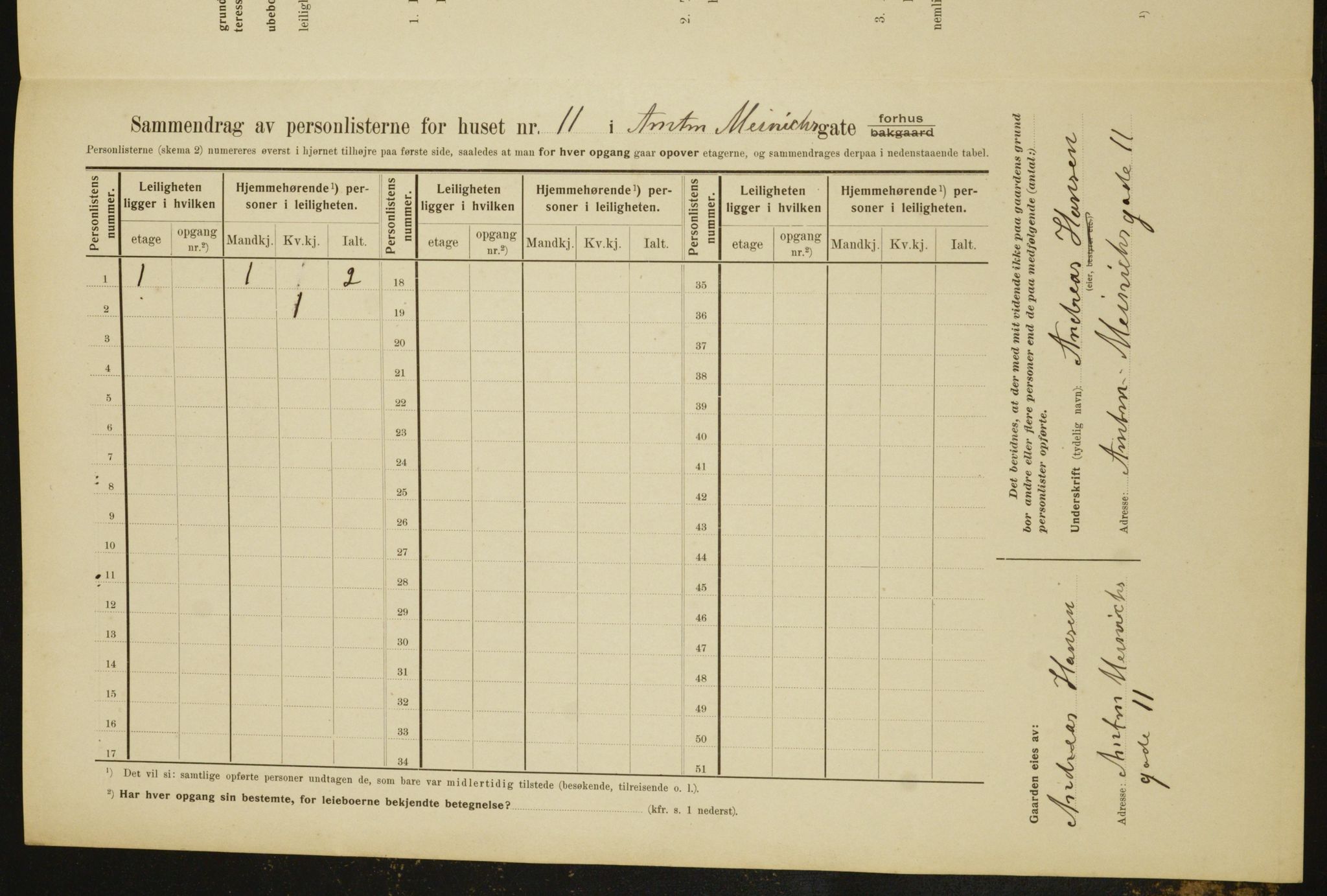 OBA, Kommunal folketelling 1.2.1910 for Kristiania, 1910, s. 62861