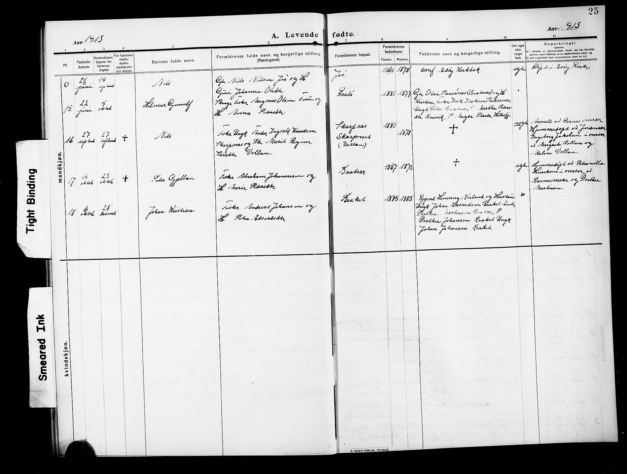 Ministerialprotokoller, klokkerbøker og fødselsregistre - Møre og Romsdal, AV/SAT-A-1454/582/L0949: Klokkerbok nr. 582C01, 1909-1925, s. 25