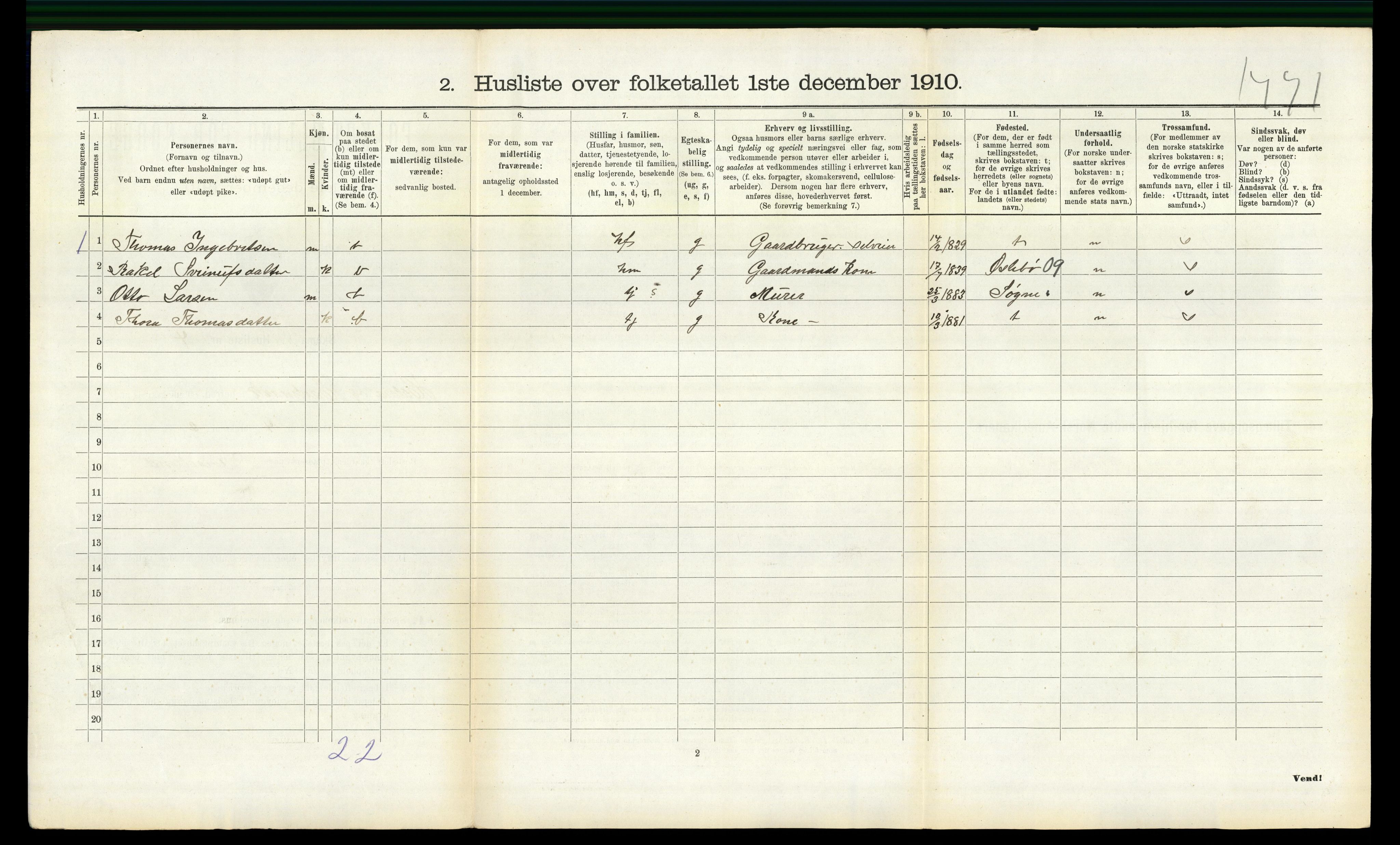 RA, Folketelling 1910 for 1019 Halse og Harkmark herred, 1910, s. 1263