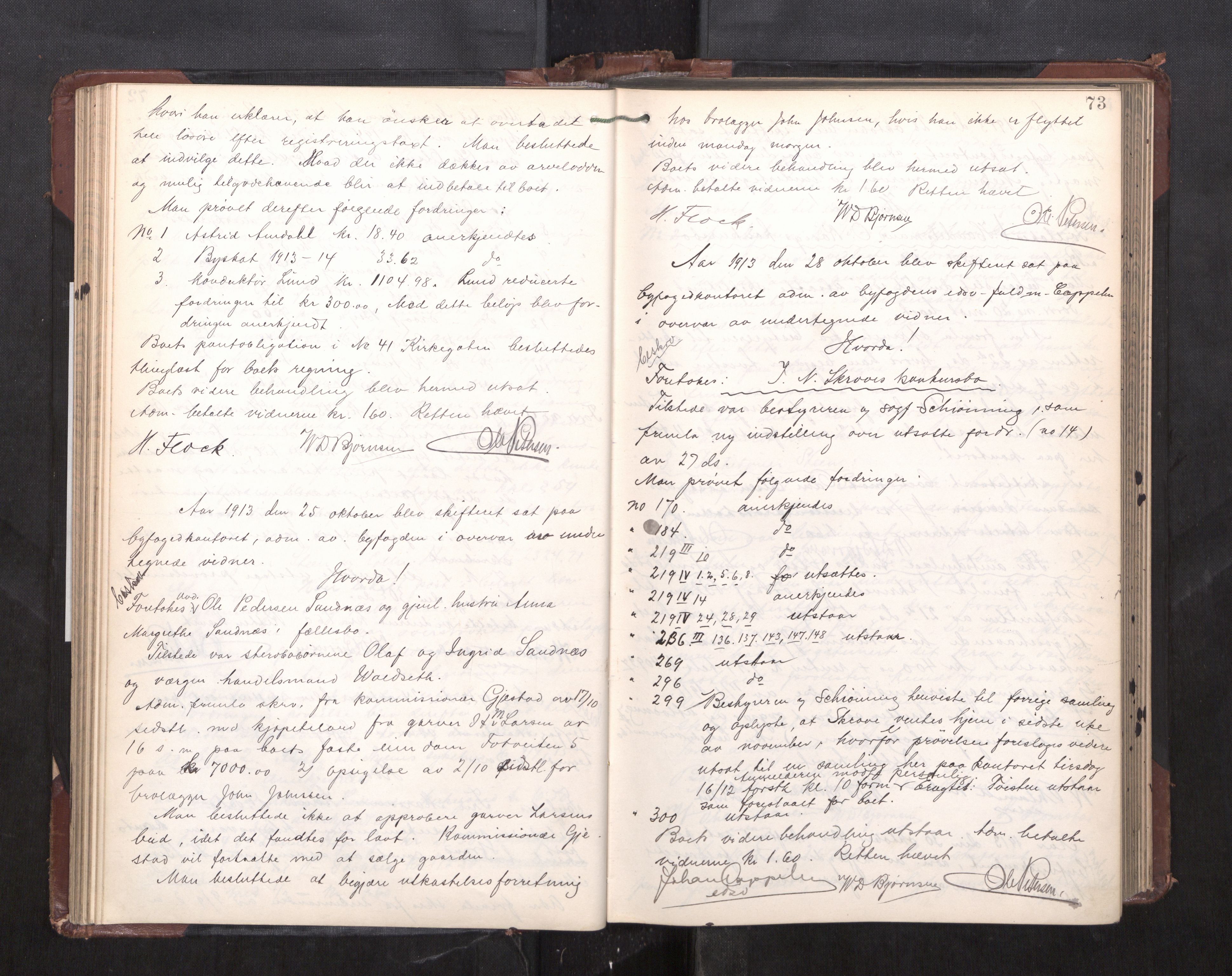 Trondheim byfogd, AV/SAT-A-0003/1/3/3C/L0028: Skifteregistreringsprotokoll - 17/1-29/1. (u/ register), 1913-1917, s. 73