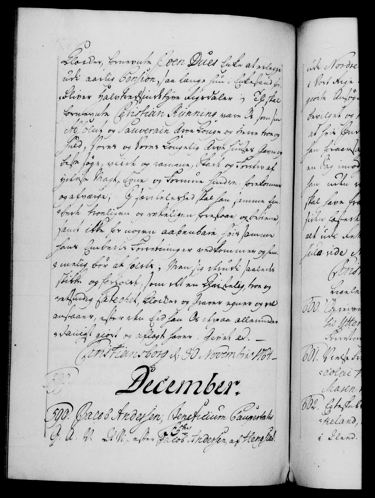 Danske Kanselli 1572-1799, AV/RA-EA-3023/F/Fc/Fca/Fcaa/L0042: Norske registre, 1763-1766, s. 481b