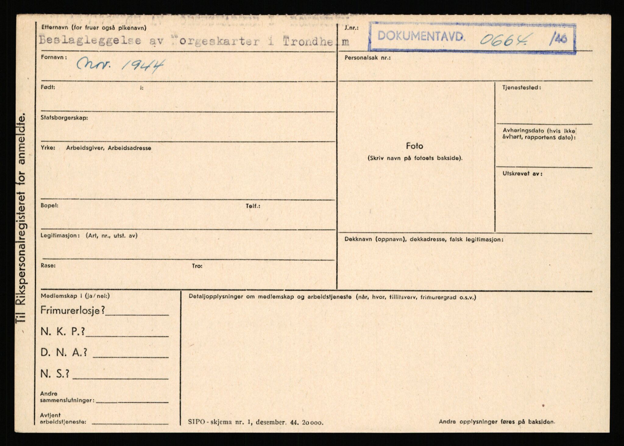 Statspolitiet - Hovedkontoret / Osloavdelingen, AV/RA-S-1329/C/Ca/L0002: Arneberg - Brand, 1943-1945, s. 3153