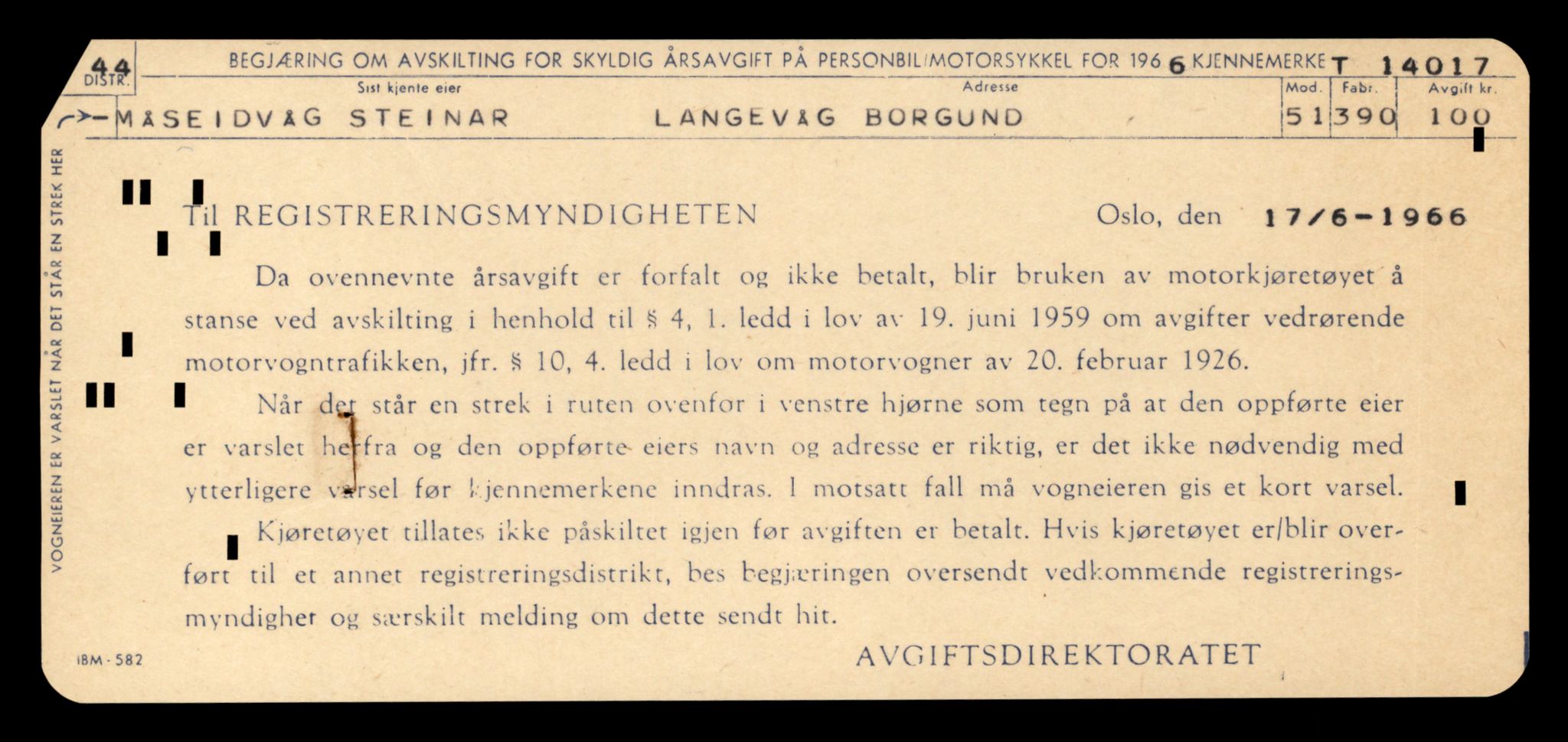 Møre og Romsdal vegkontor - Ålesund trafikkstasjon, AV/SAT-A-4099/F/Fe/L0042: Registreringskort for kjøretøy T 13906 - T 14079, 1927-1998, s. 1643
