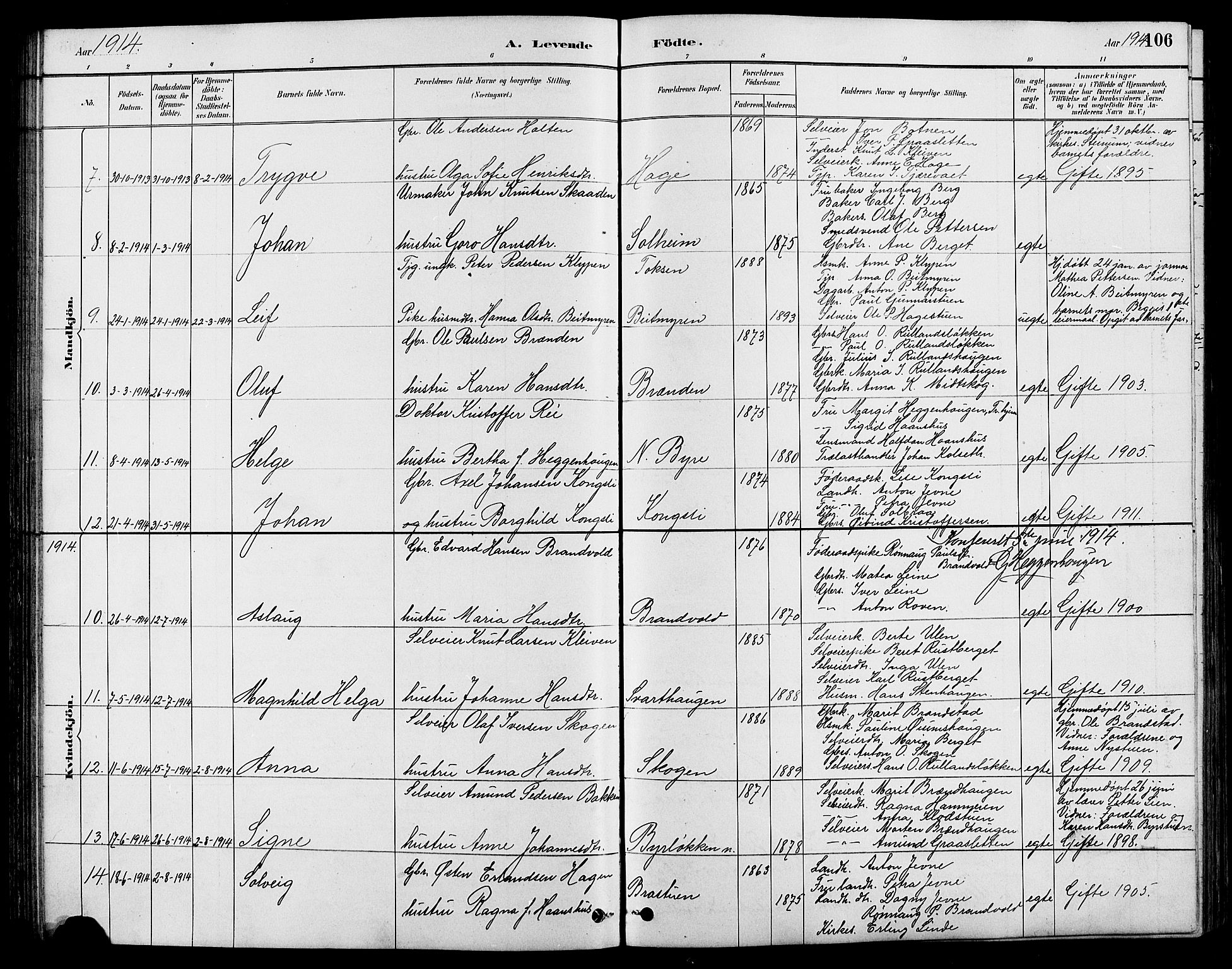 Nord-Fron prestekontor, SAH/PREST-080/H/Ha/Hab/L0004: Klokkerbok nr. 4, 1884-1914, s. 106