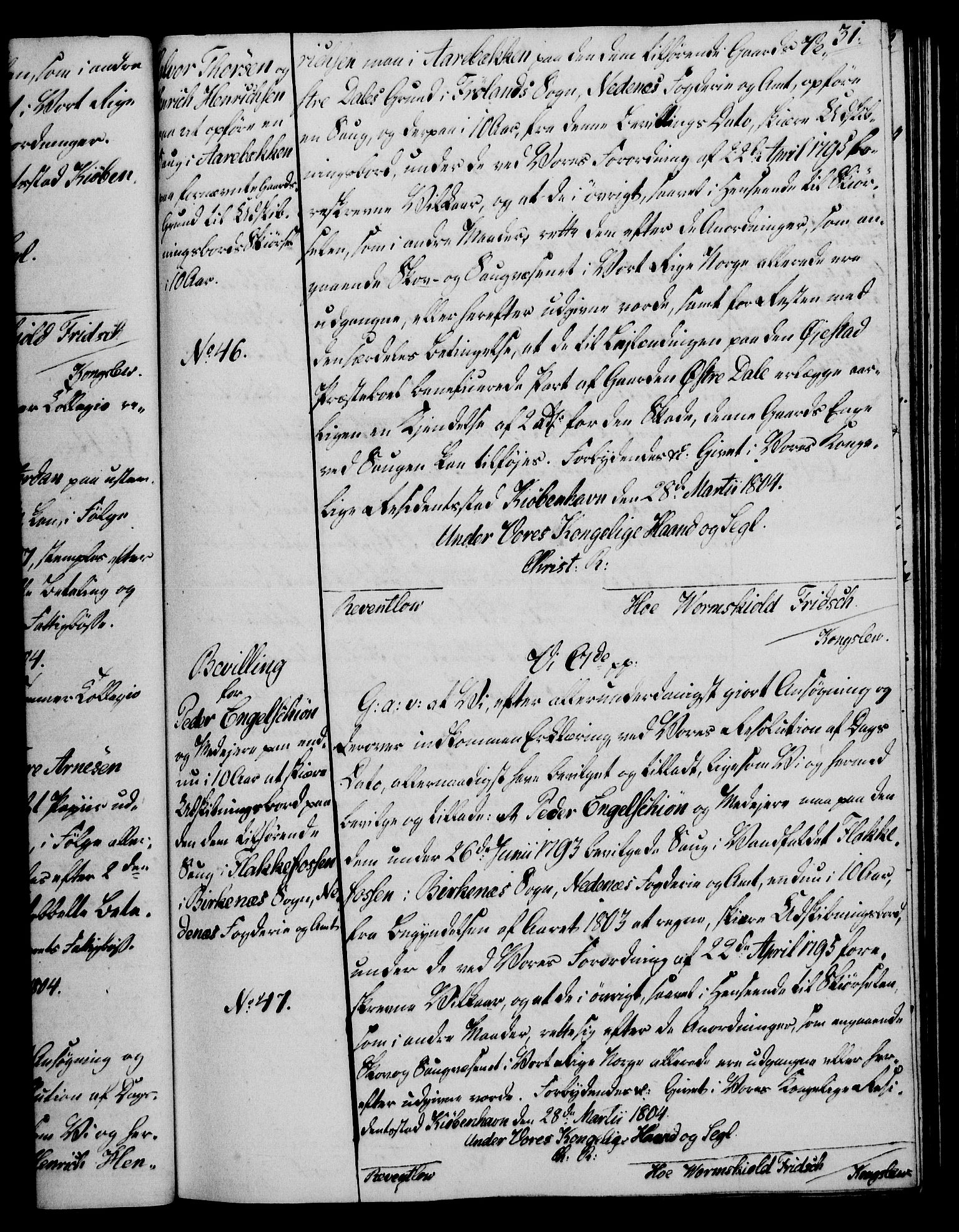 Rentekammeret, Kammerkanselliet, RA/EA-3111/G/Gg/Gga/L0018: Norsk ekspedisjonsprotokoll med register (merket RK 53.18), 1804-1806, s. 31