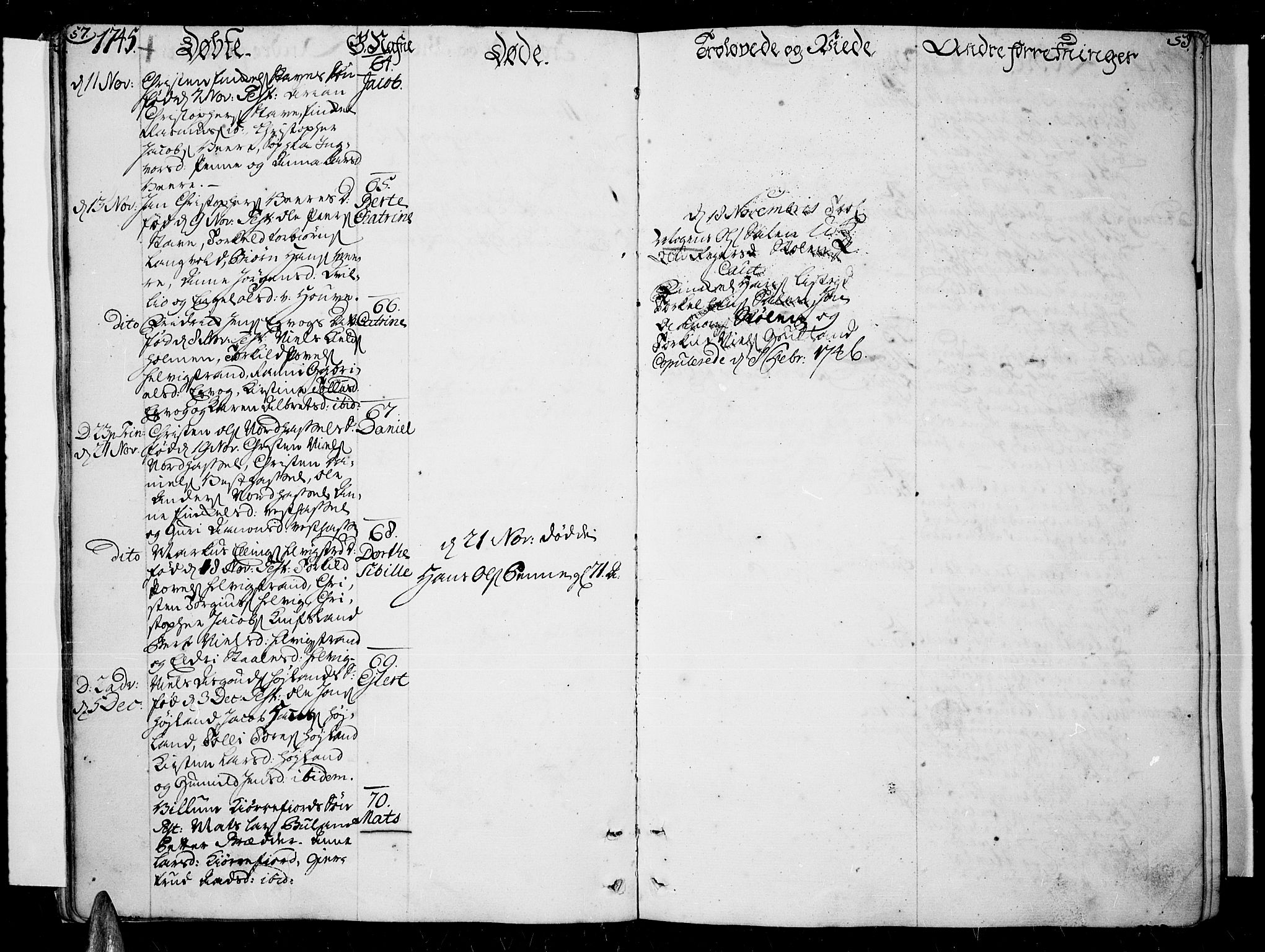 Lista sokneprestkontor, AV/SAK-1111-0027/F/Fa/L0003: Ministerialbok nr. A 3 /1, 1743-1767, s. 57-58